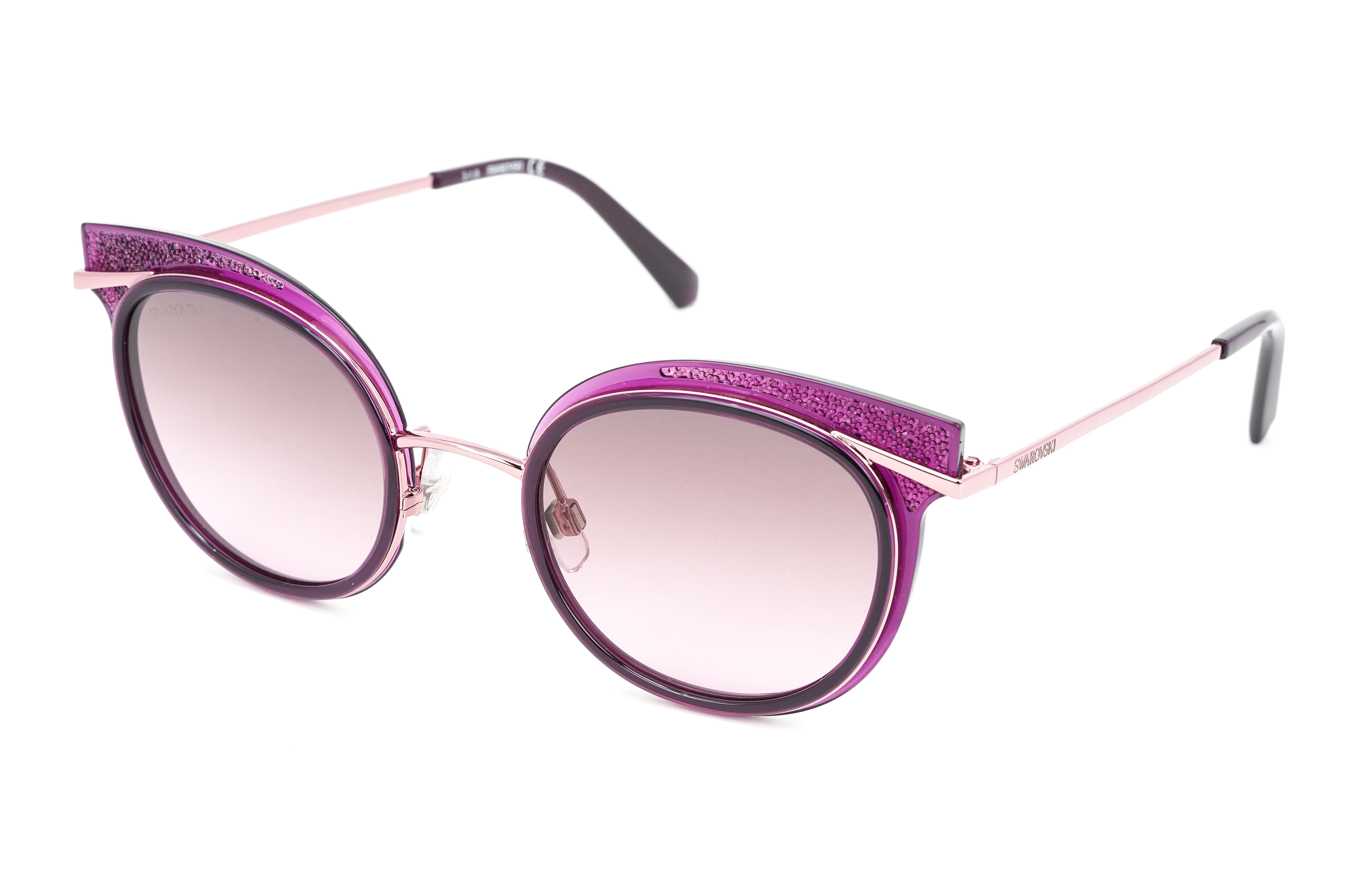 Swarovski Women's Sunglasses Round Cat Eye Deep Purple SK0169 78T