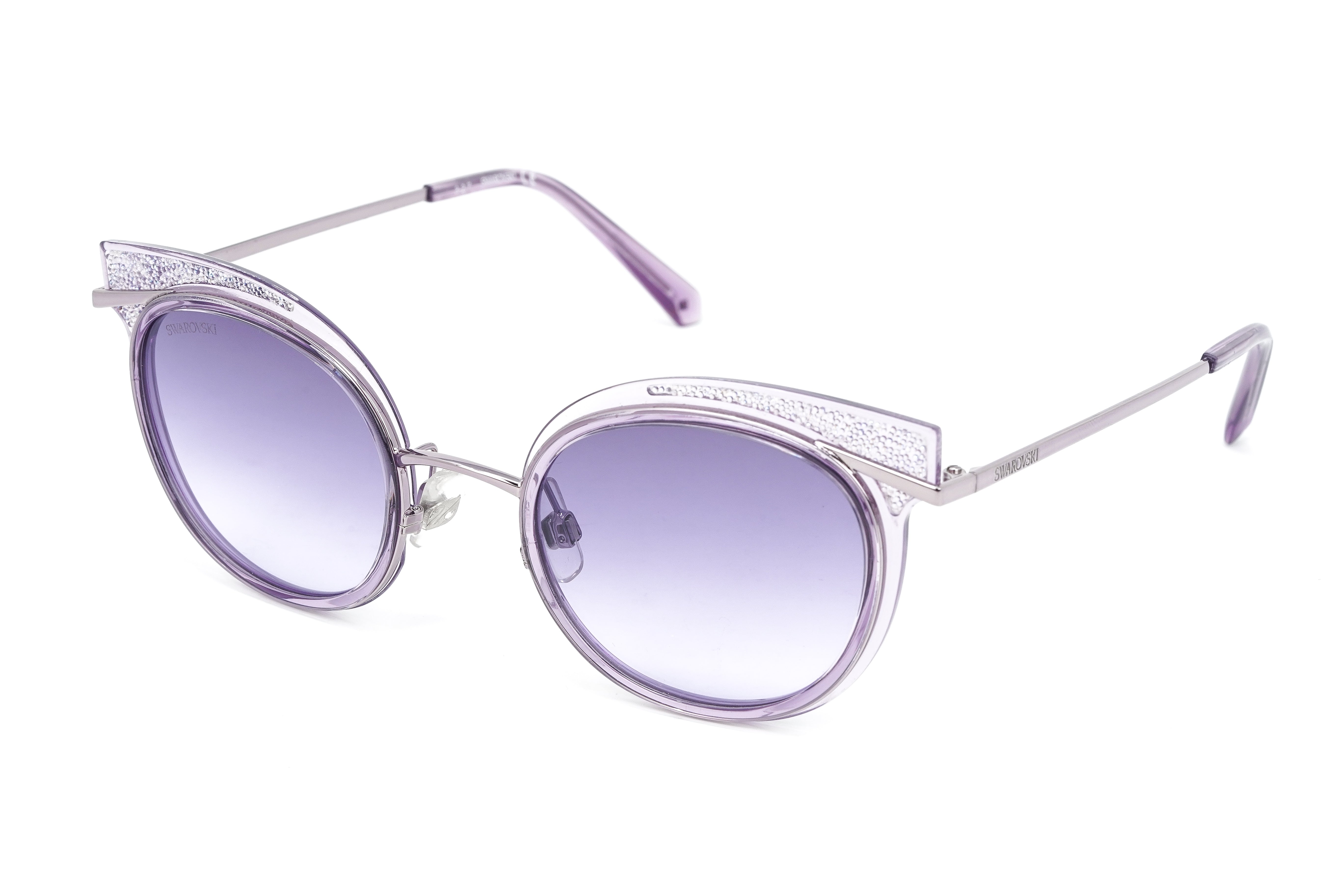 Swarovski Women's Sunglasses Round Cat Eye Violet SK0169-81Z-GR8 Sunglasses