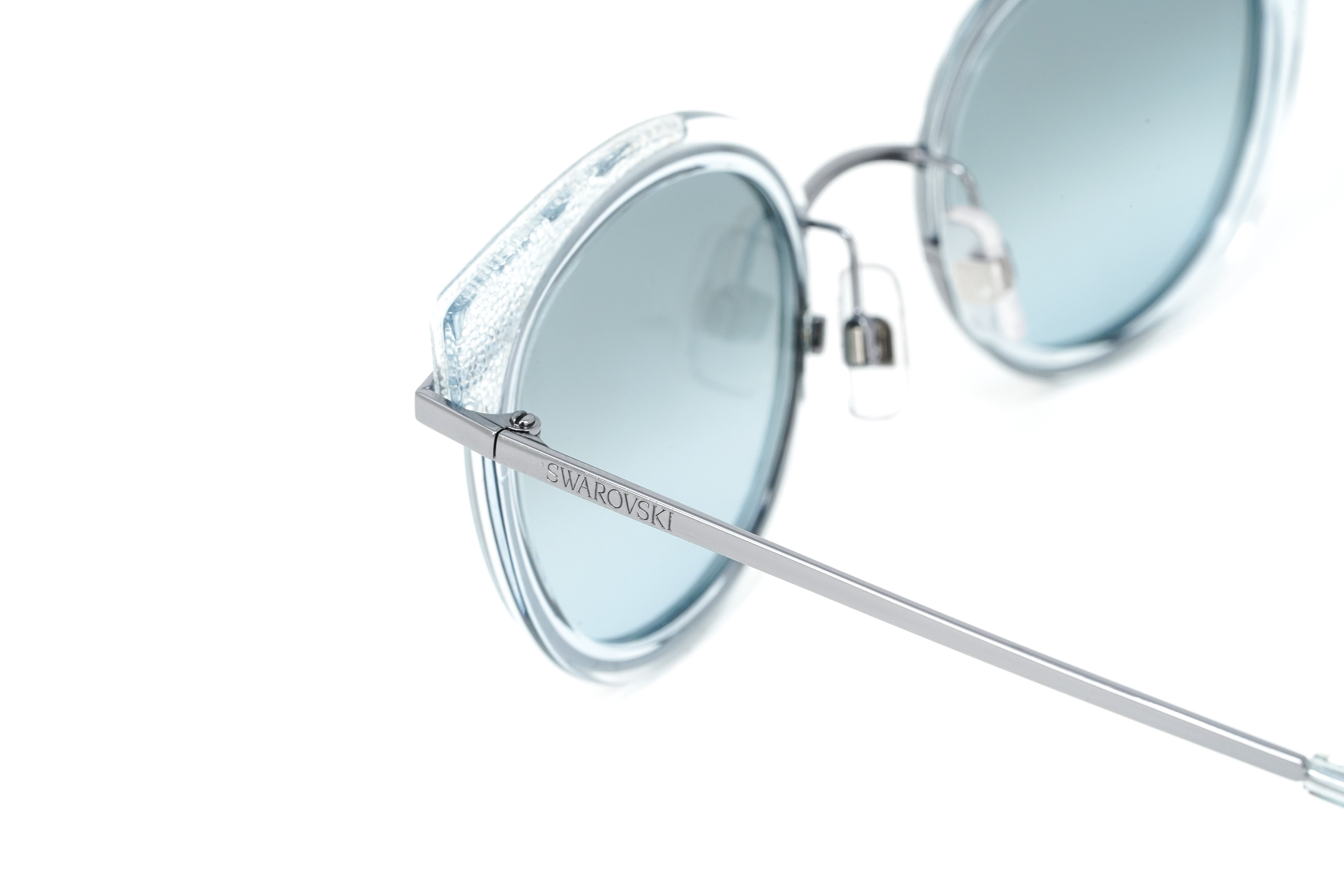 Swarovski Women's Sunglasses Round Cat Eye Translucent SK0169-84X-GR8 Sunglasses