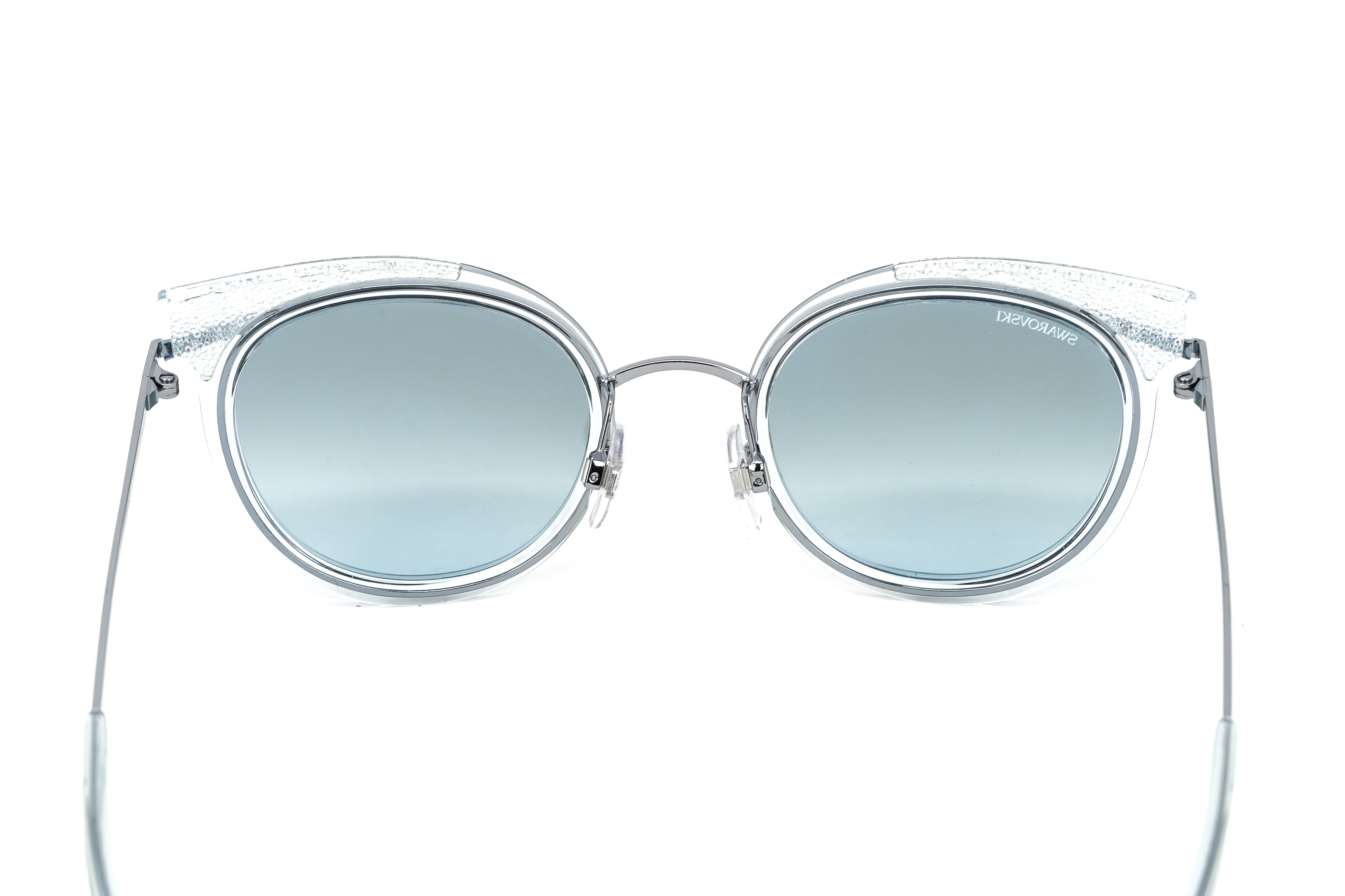 Swarovski Women's Sunglasses Round Cat Eye Translucent SK0169-84X-GR8 Sunglasses