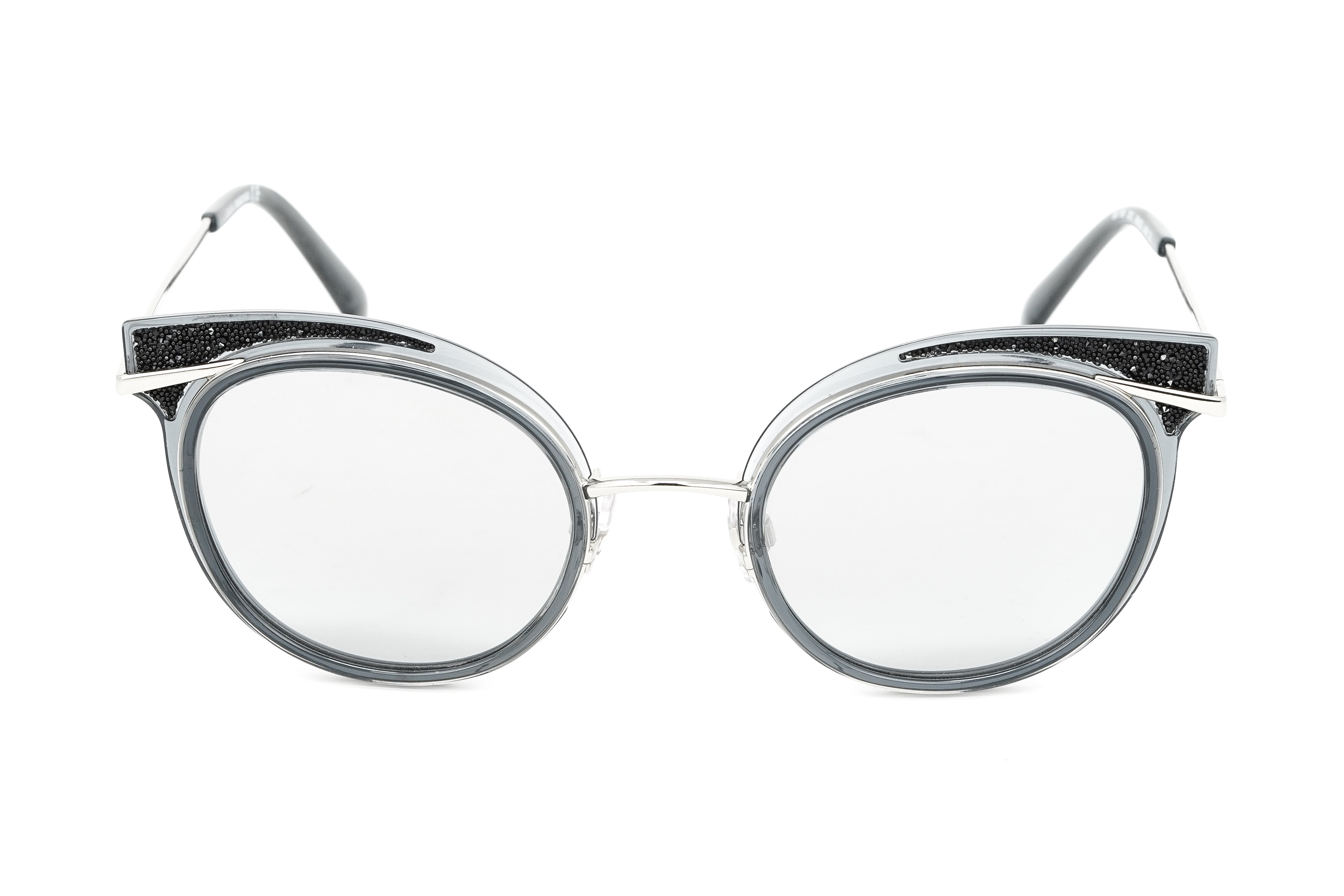 Swarovski Women's Sunglasses Round Cat Eye Black SK0169/S 20C-GR8 Sunglasses