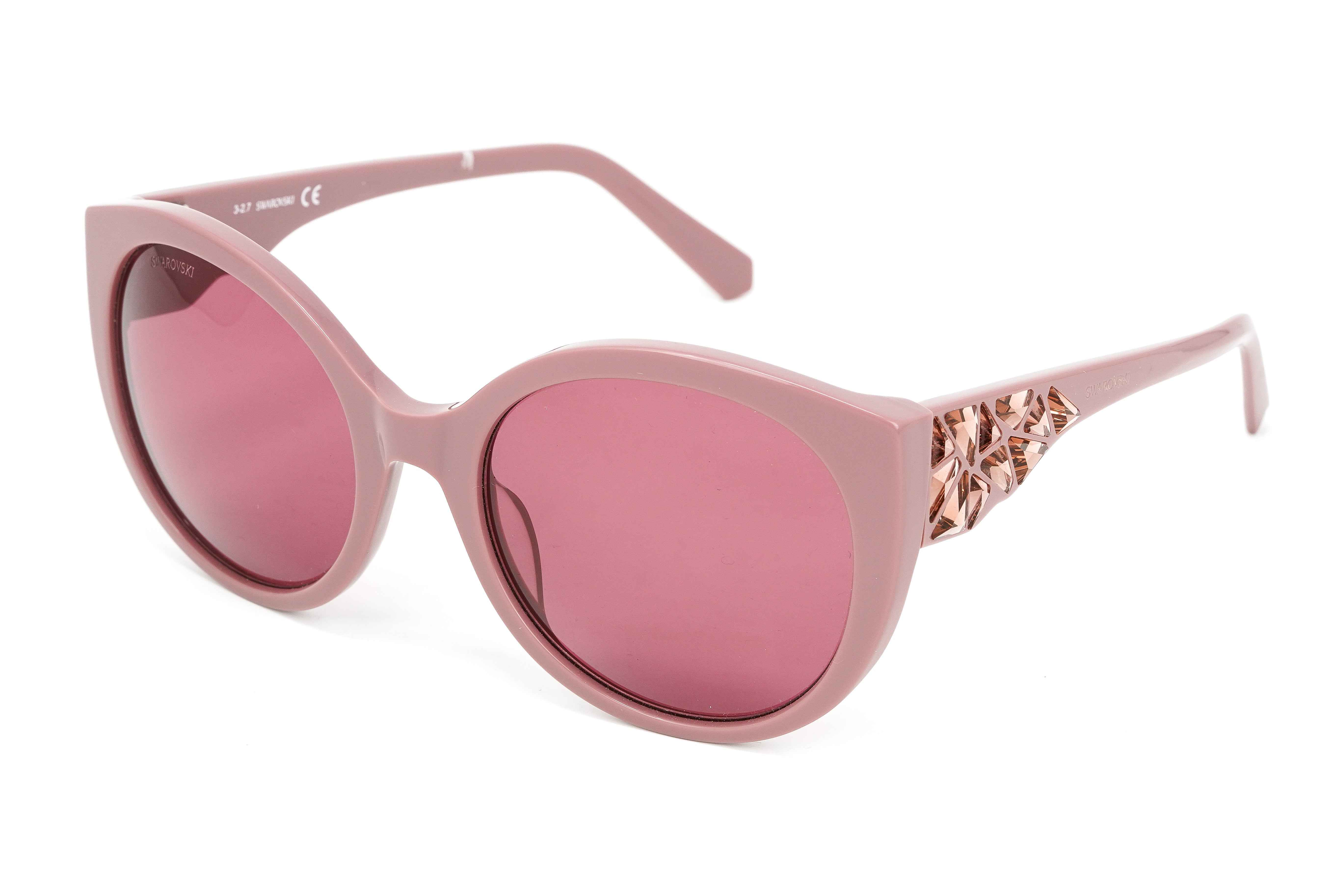 Swarovski Women's Sunglasses Round Cat Eye Thulian Pink SK0174/S 72S-GR8 Sunglasses