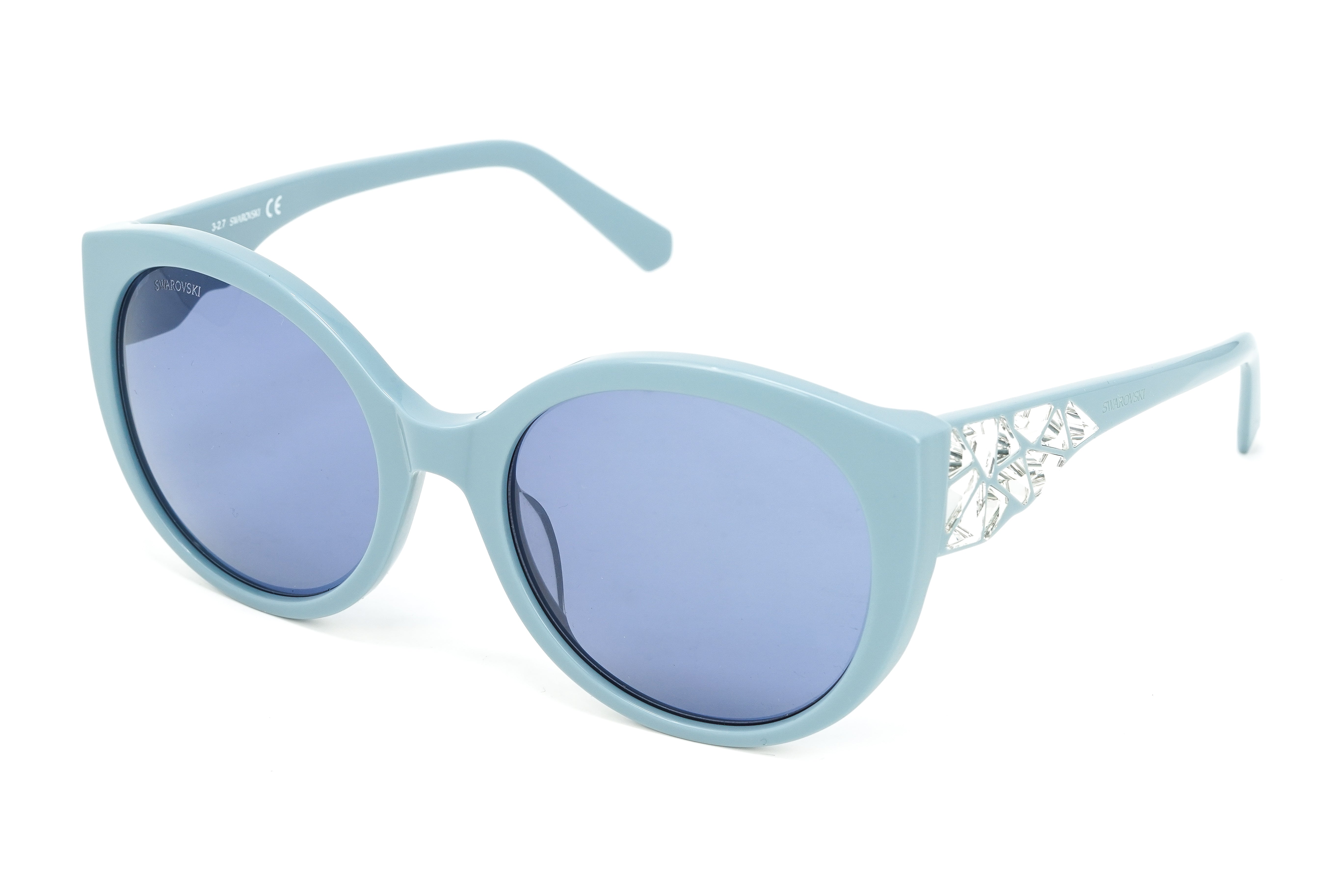 Swarovski Women's Sunglasses Round Cat Eye Blue SK0174 84V-GR8 Sunglasses