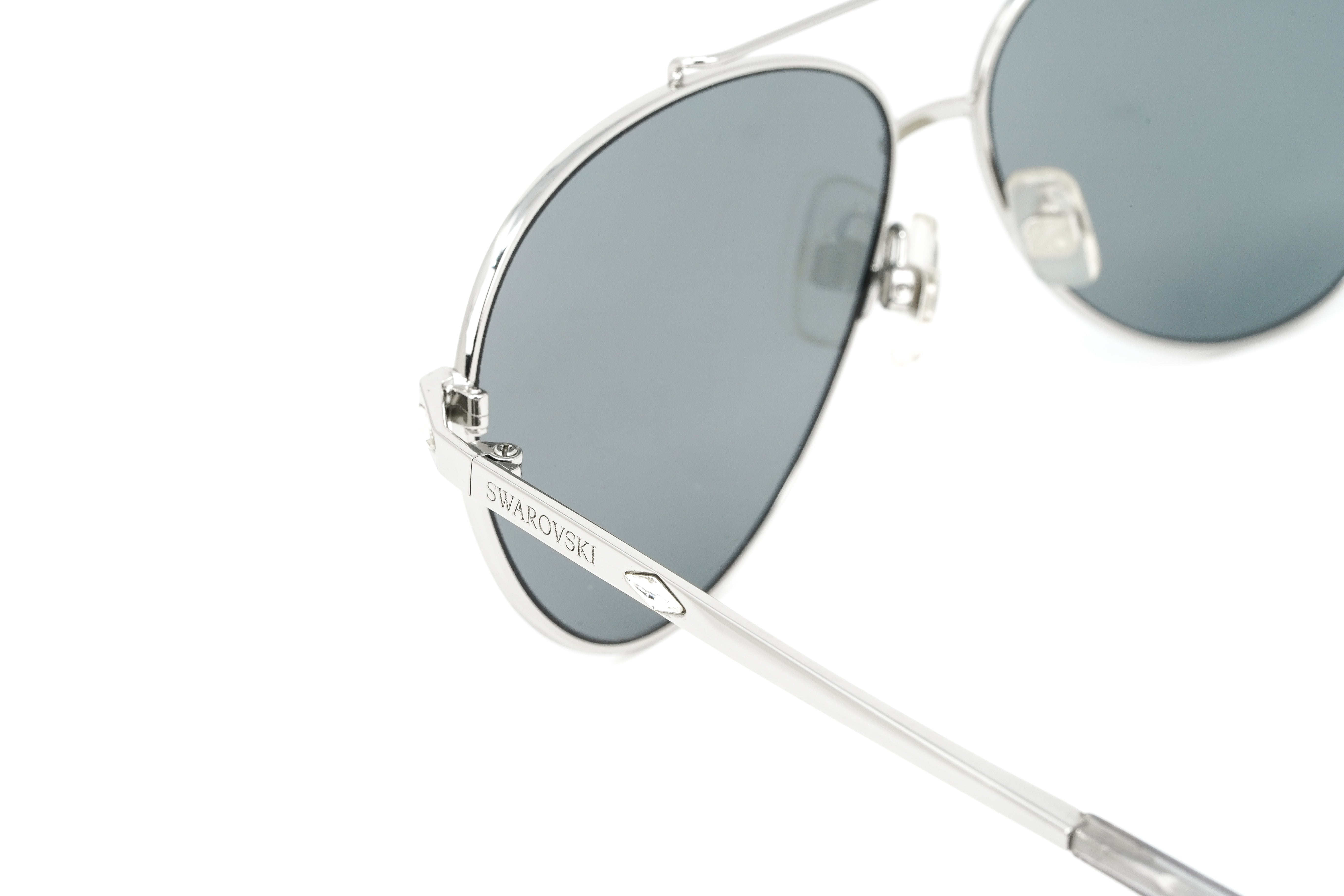 Swarovski Unisex Sunglasses Pilot Silver Mirrored Grey SK0194/S 16C-GR8 Sunglasses