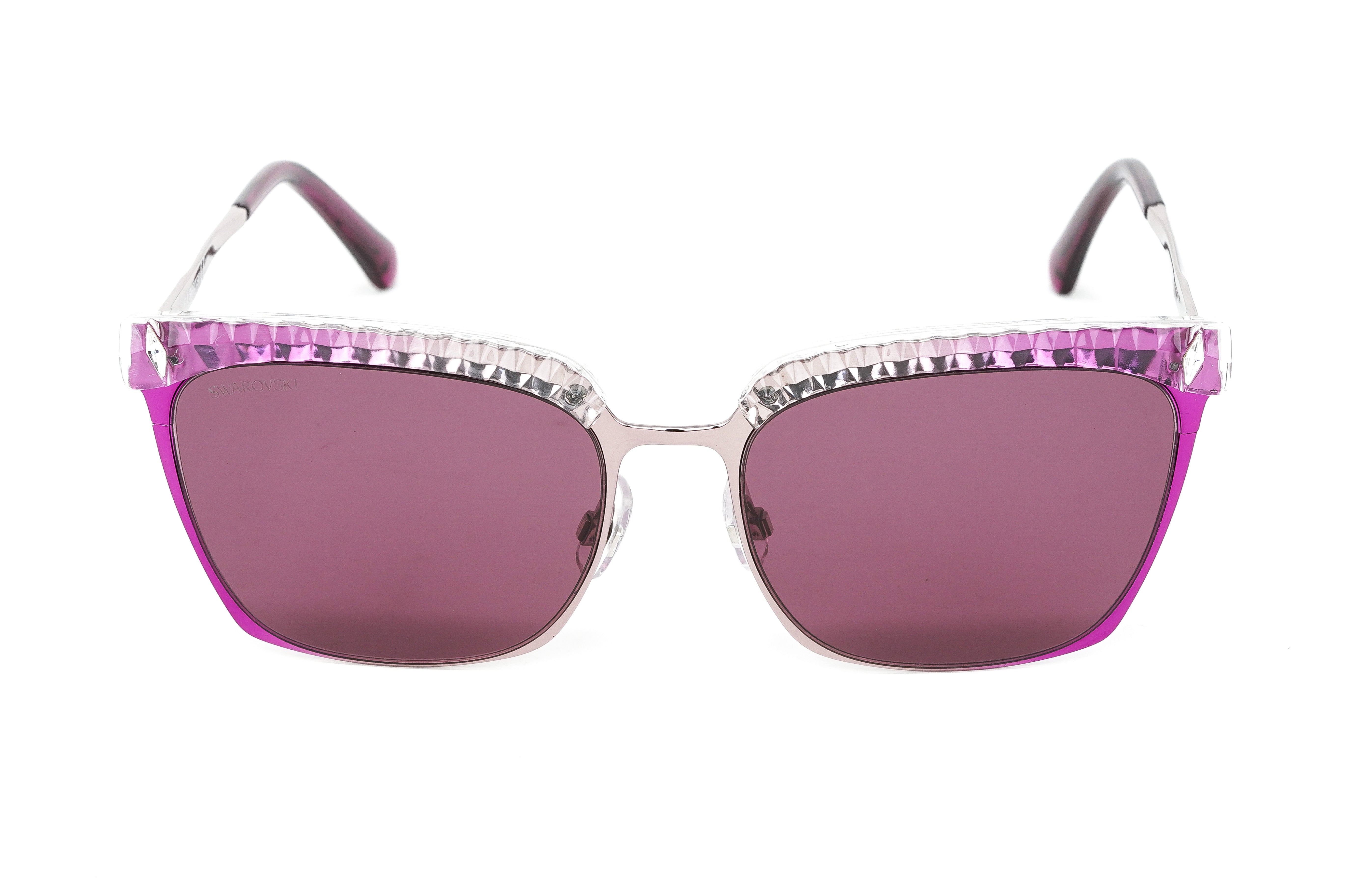 Swarovski Women's Sunglasses Square Browline Pink SK0196 83S-GR8 Sunglasses