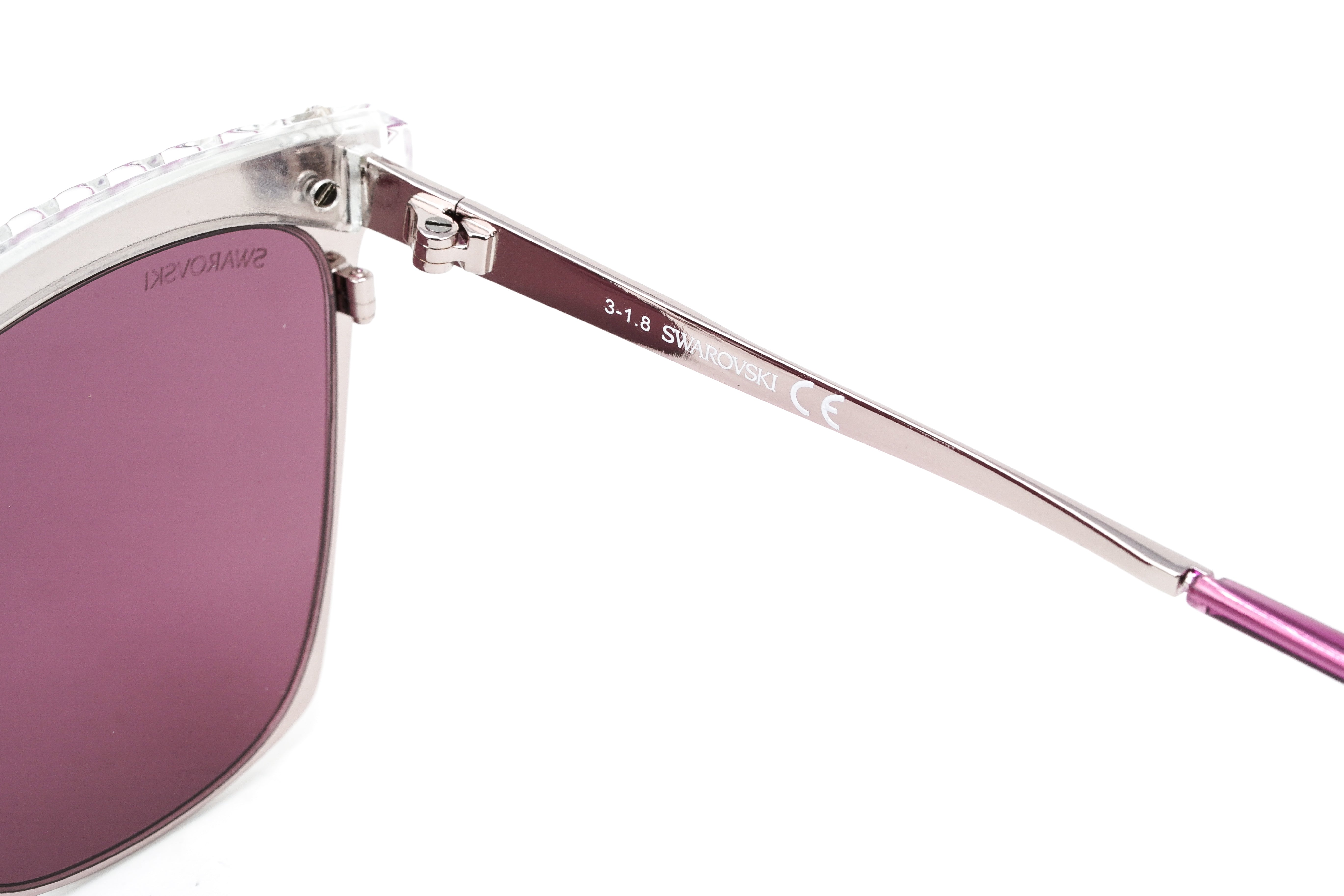 Swarovski Women's Sunglasses Square Browline Pink SK0196 83S-GR8 Sunglasses
