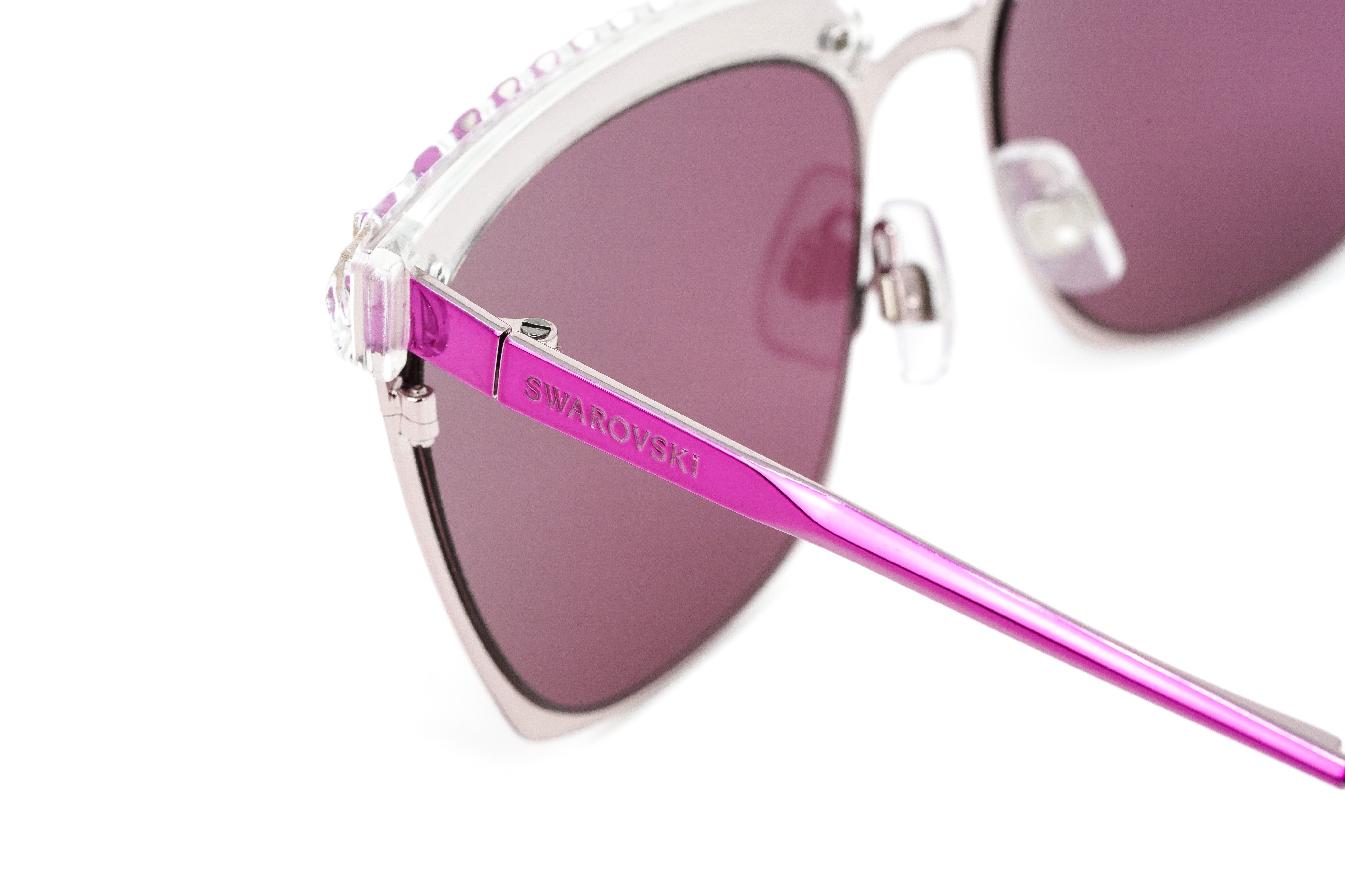 Swarovski Women's Sunglasses Square Browline Pink SK0196 83S-GR8 Sunglasses