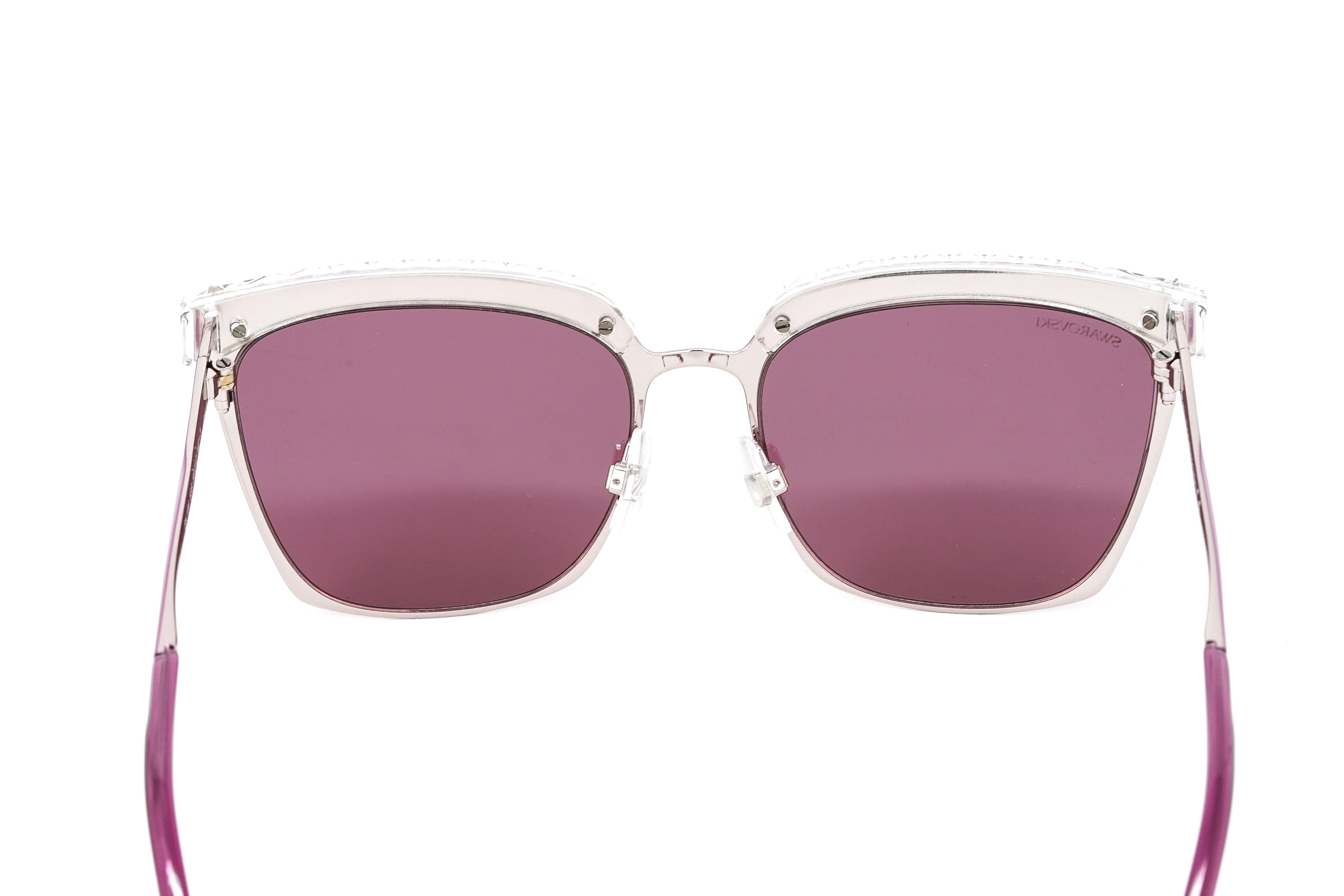 Swarovski Women's Sunglasses Square Browline Pink SK0196 83S-GR8 Sunglasses