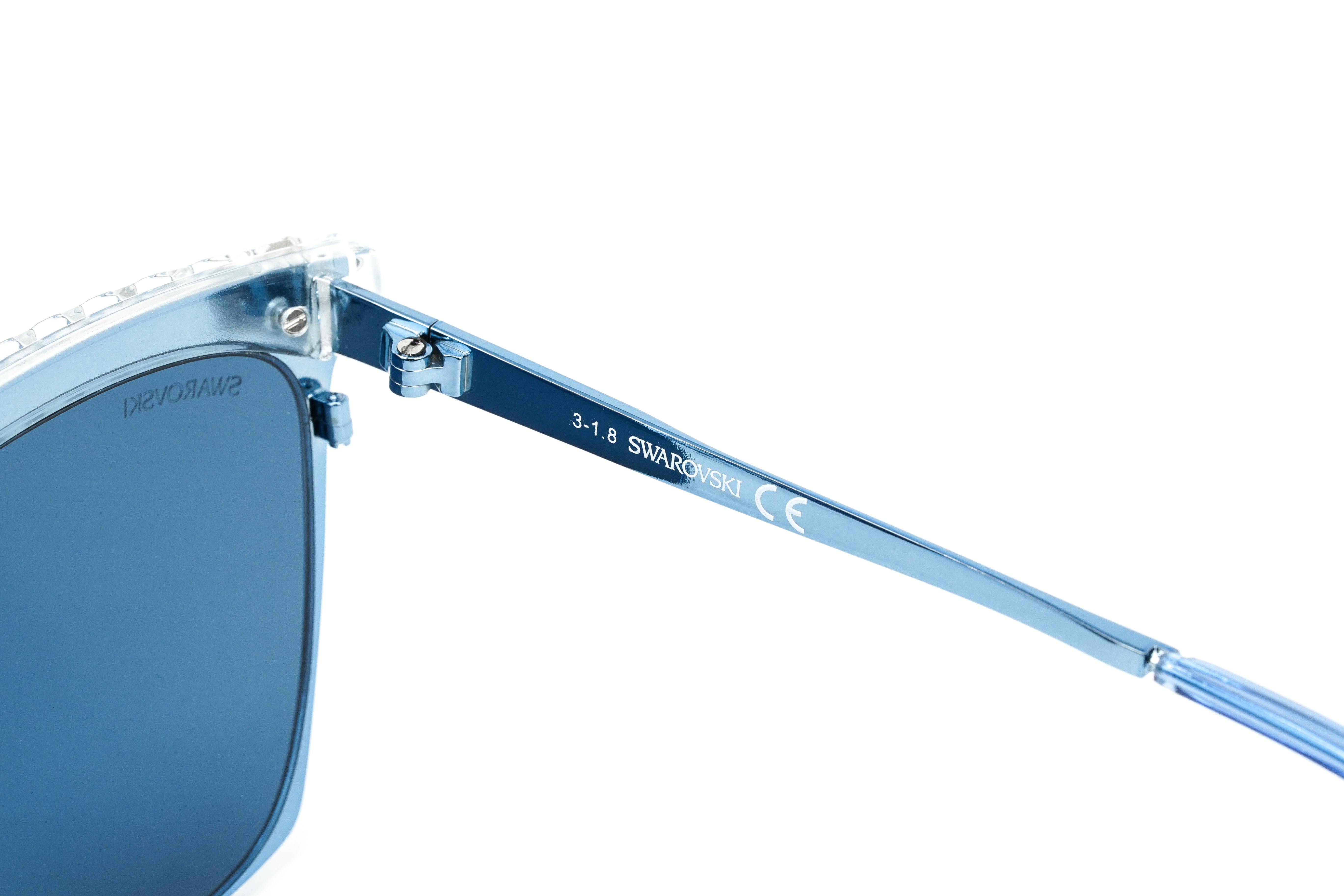 Swarovski Women's Sunglasses Square Browline Blue SK0196/S 92V-GR8 Sunglasses