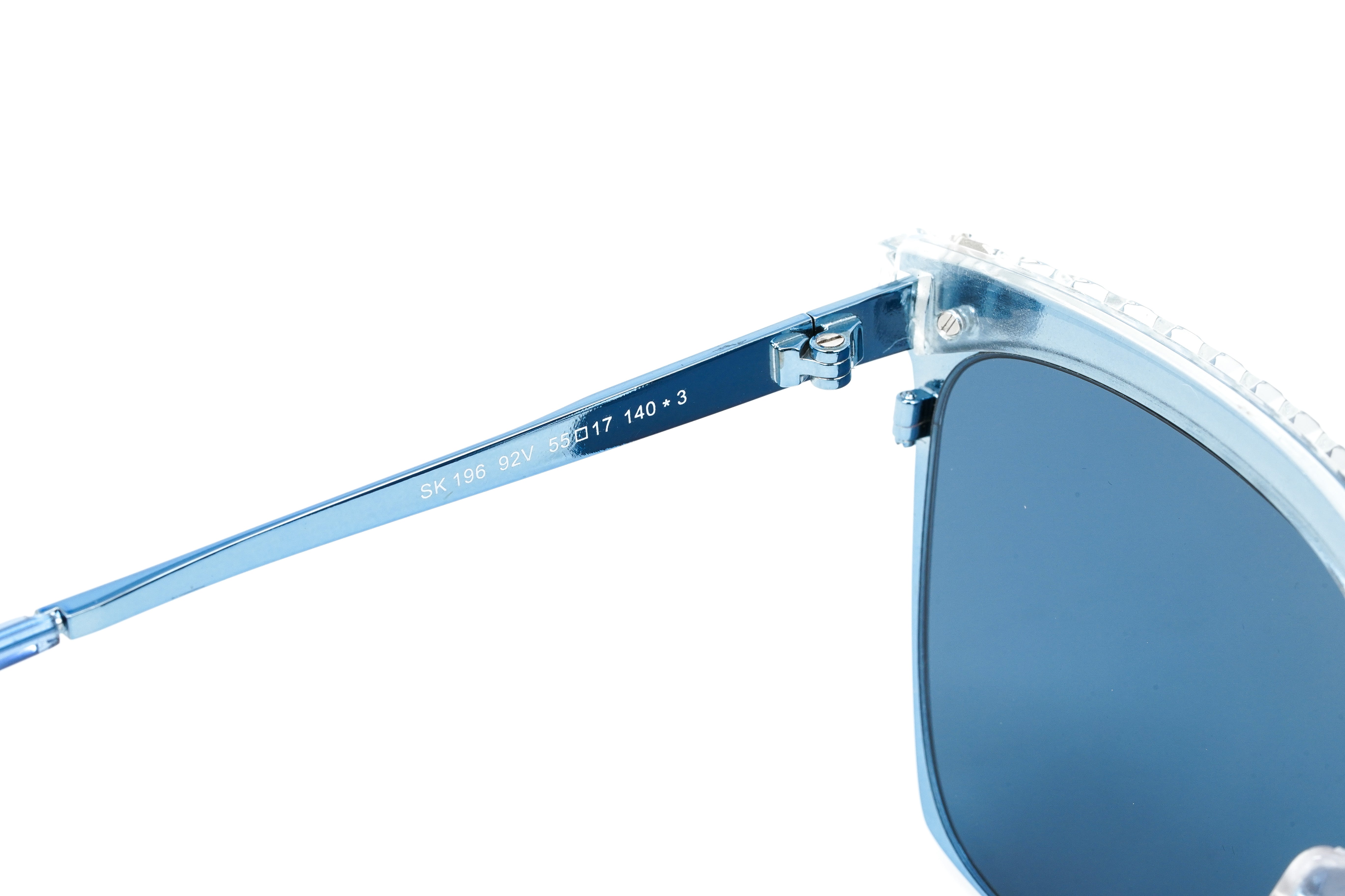 Swarovski Women's Sunglasses Square Browline Blue SK0196/S 92V-GR8 Sunglasses