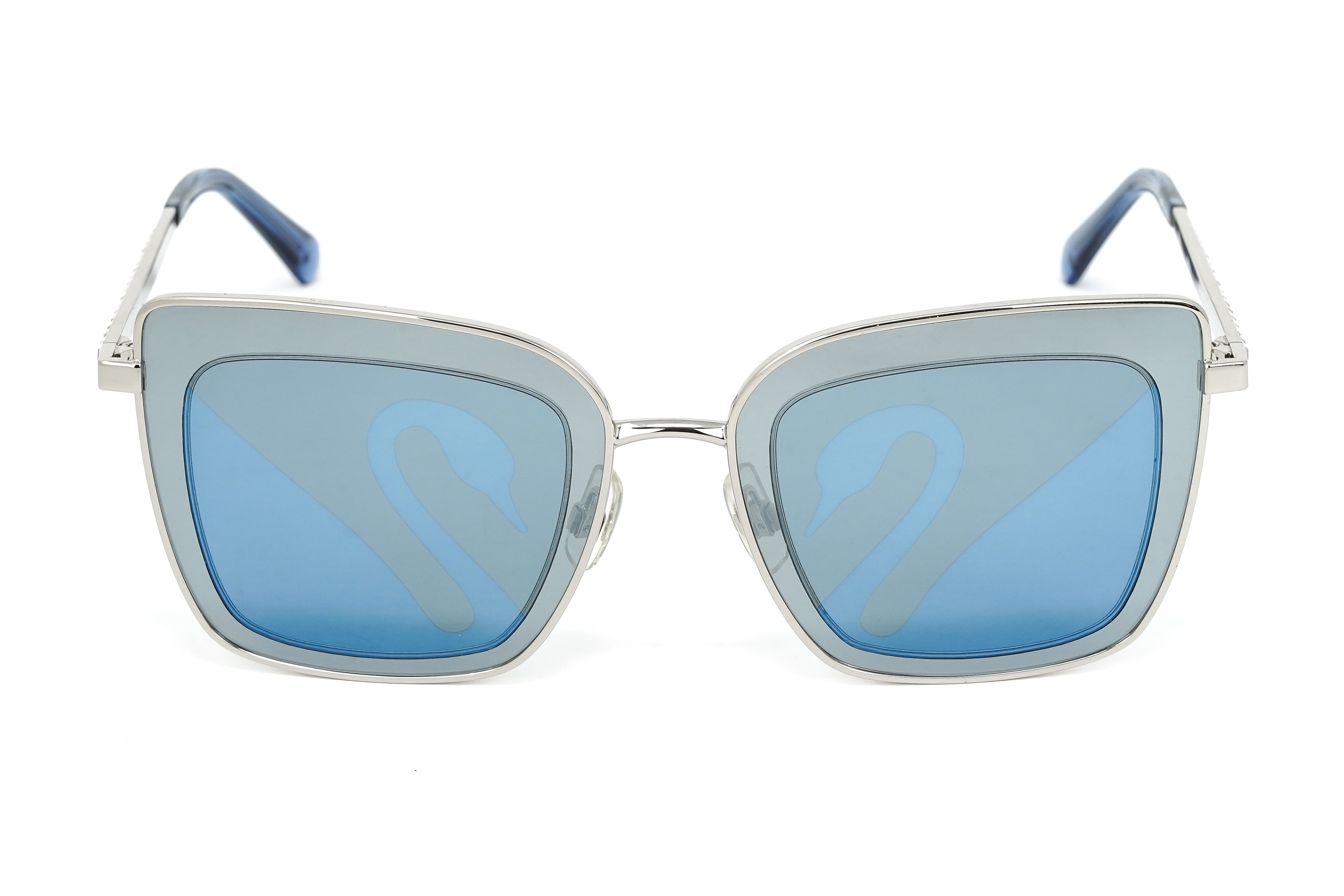 Swarovski Women's Sunglasses Square Cat Eye Blue/Grey SK0198-016-GR8 Sunglasses