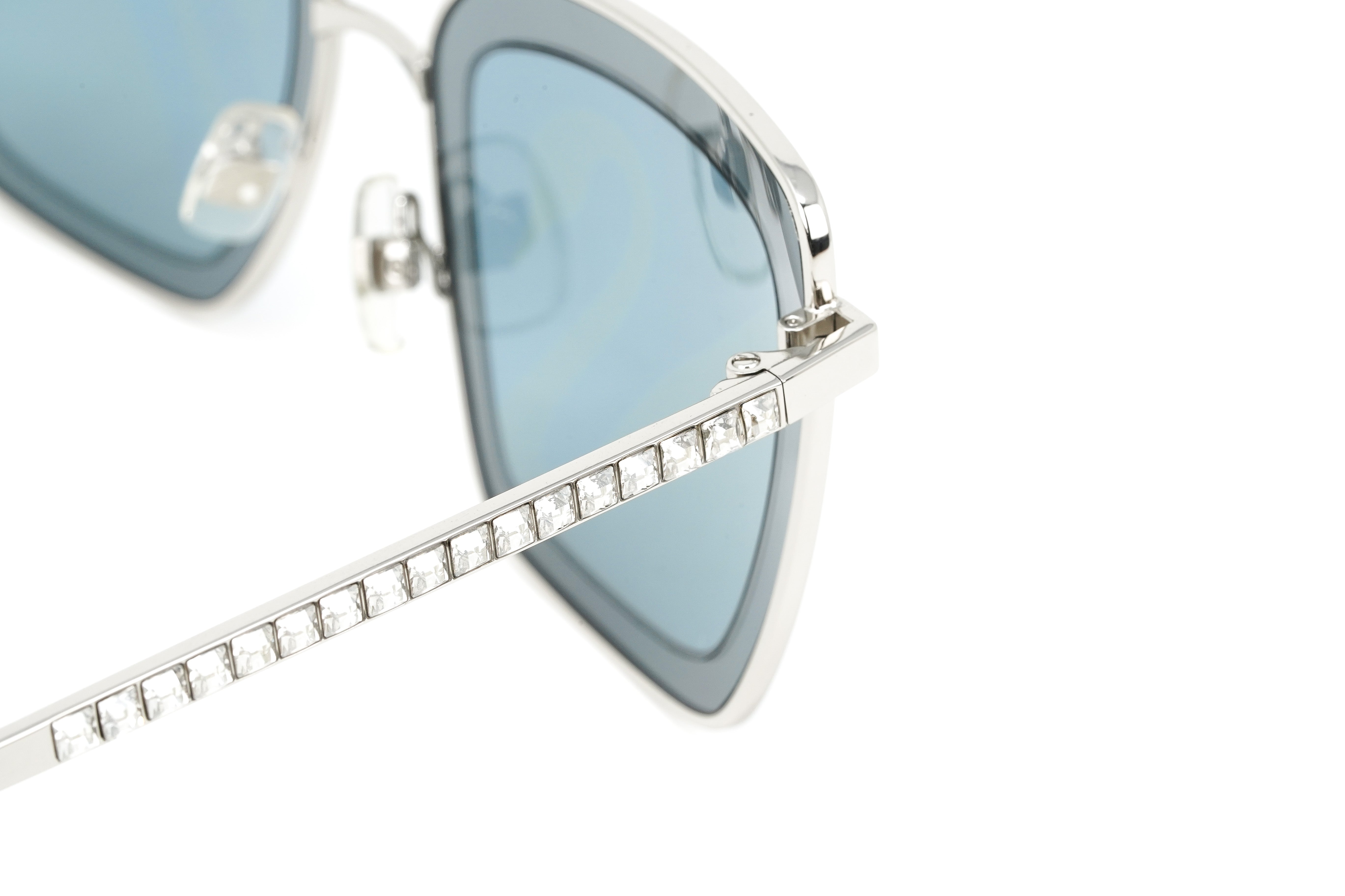 Swarovski Women's Sunglasses Square Cat Eye Blue/Grey SK0198-016-GR8 Sunglasses