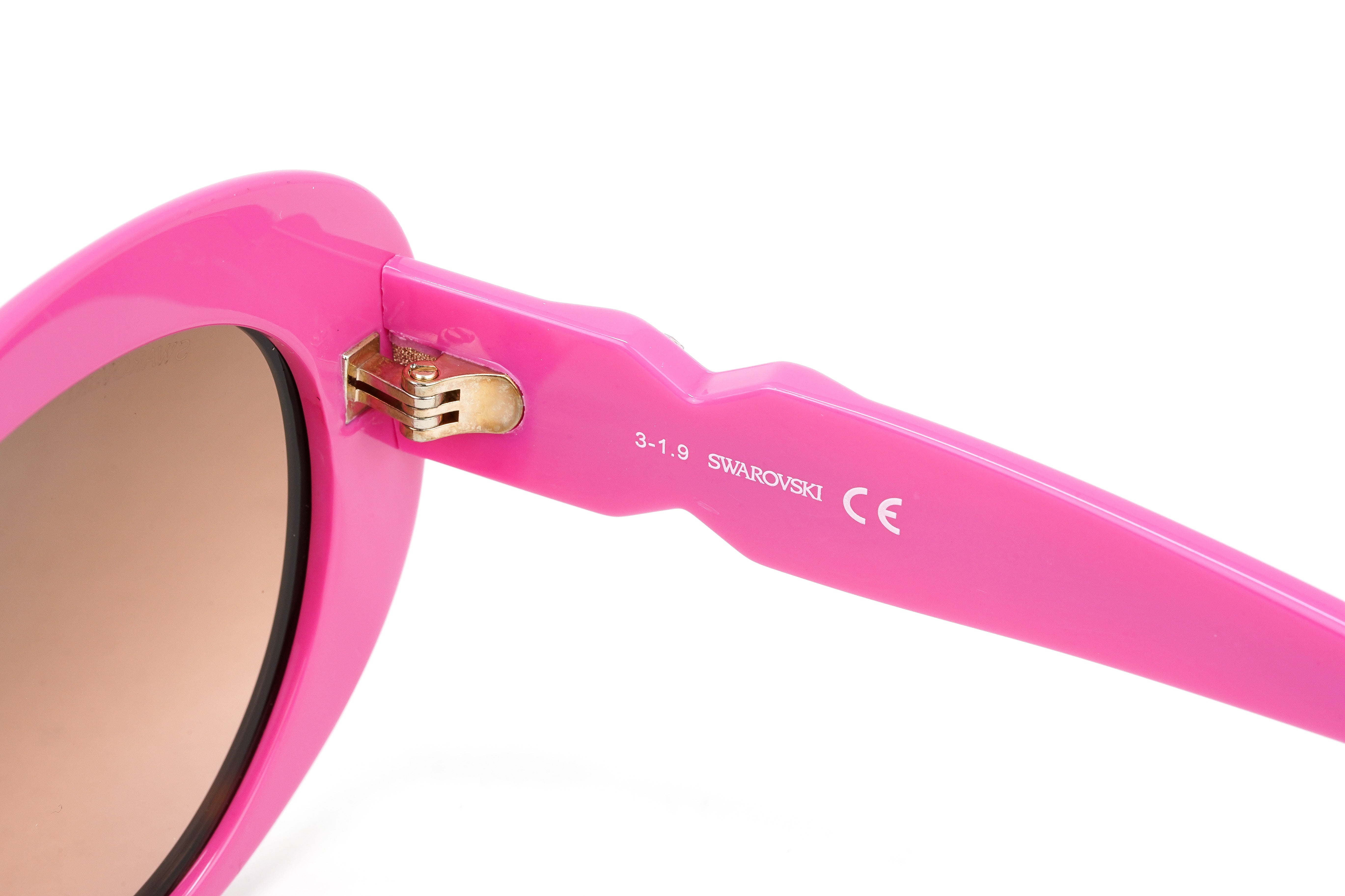 Swarovski Vintage Women's Sunglasses Oval Cat Eye Tortoise Pink SK0224/S 56F-GR8 Sunglasses