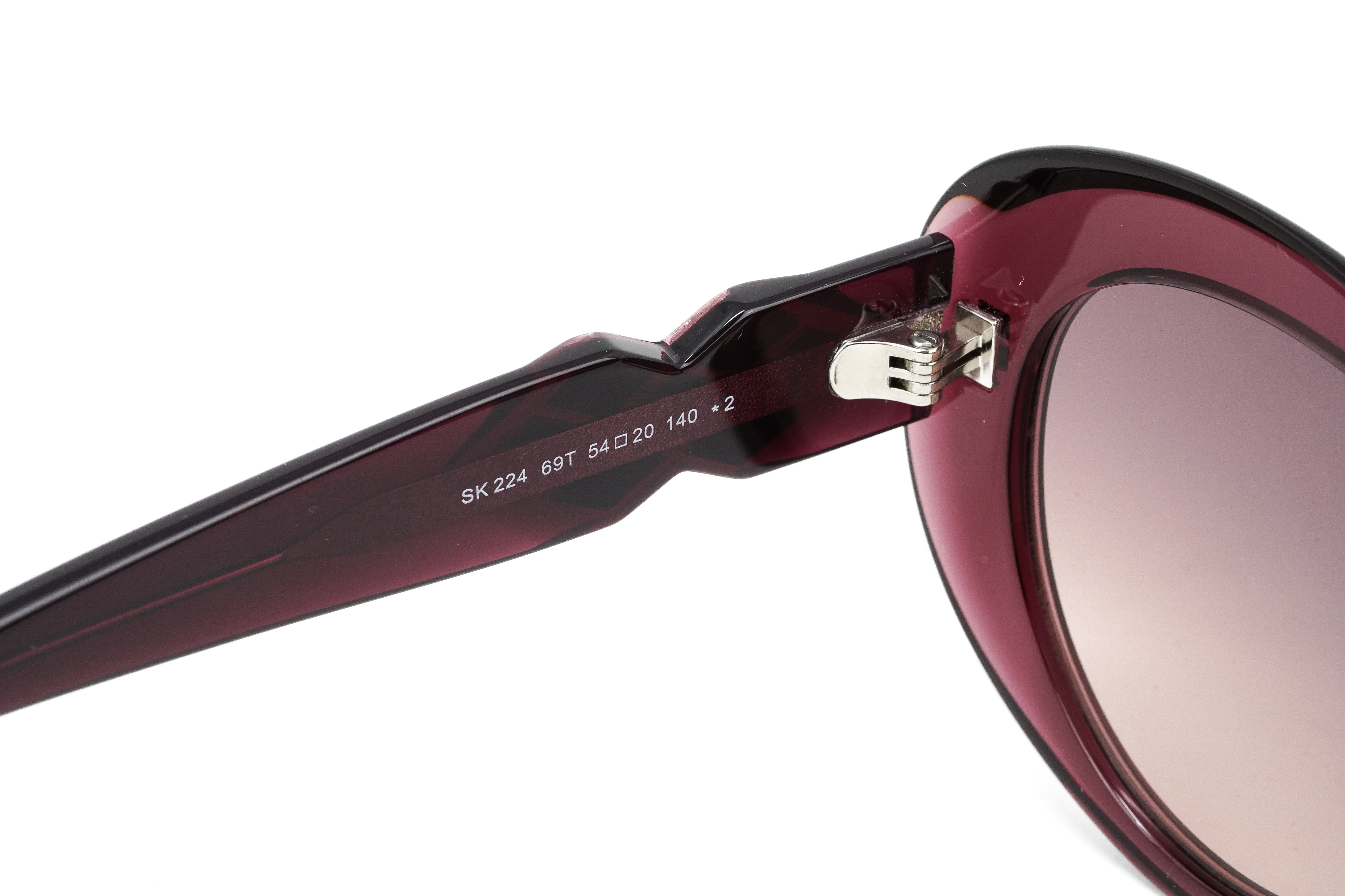 Swarovski Women's Sunglasses Oval Cat Eye Translucent Aubergine SK0224/S 69T-GR8 Sunglasses