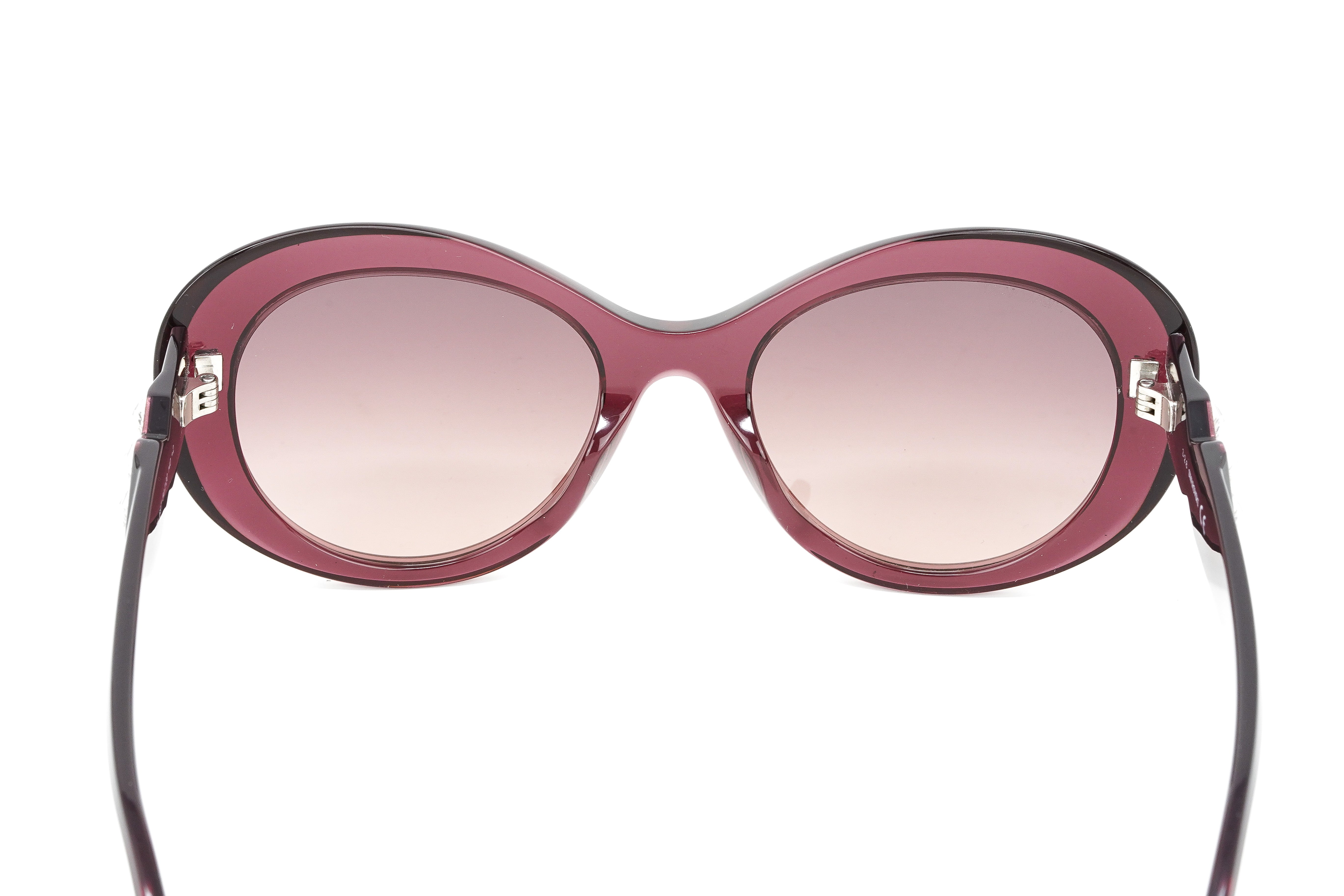 Swarovski Women's Sunglasses Oval Cat Eye Translucent Aubergine SK0224/S 69T-GR8 Sunglasses