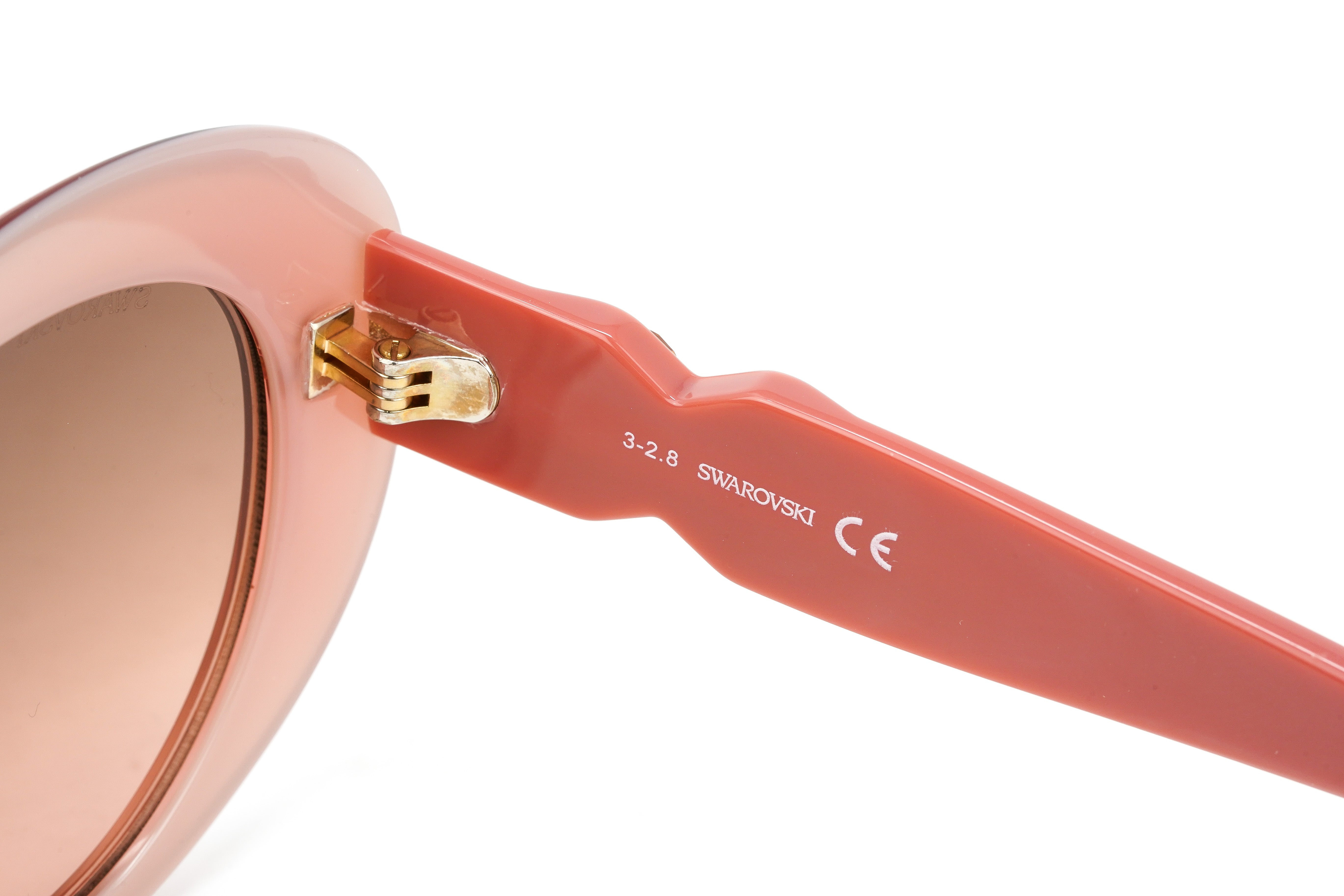 Swarovski Vintage Women's Sunglasses Oval Cat Eye Translucent Rosewood SK0224/S 72F-GR8 Sunglasses