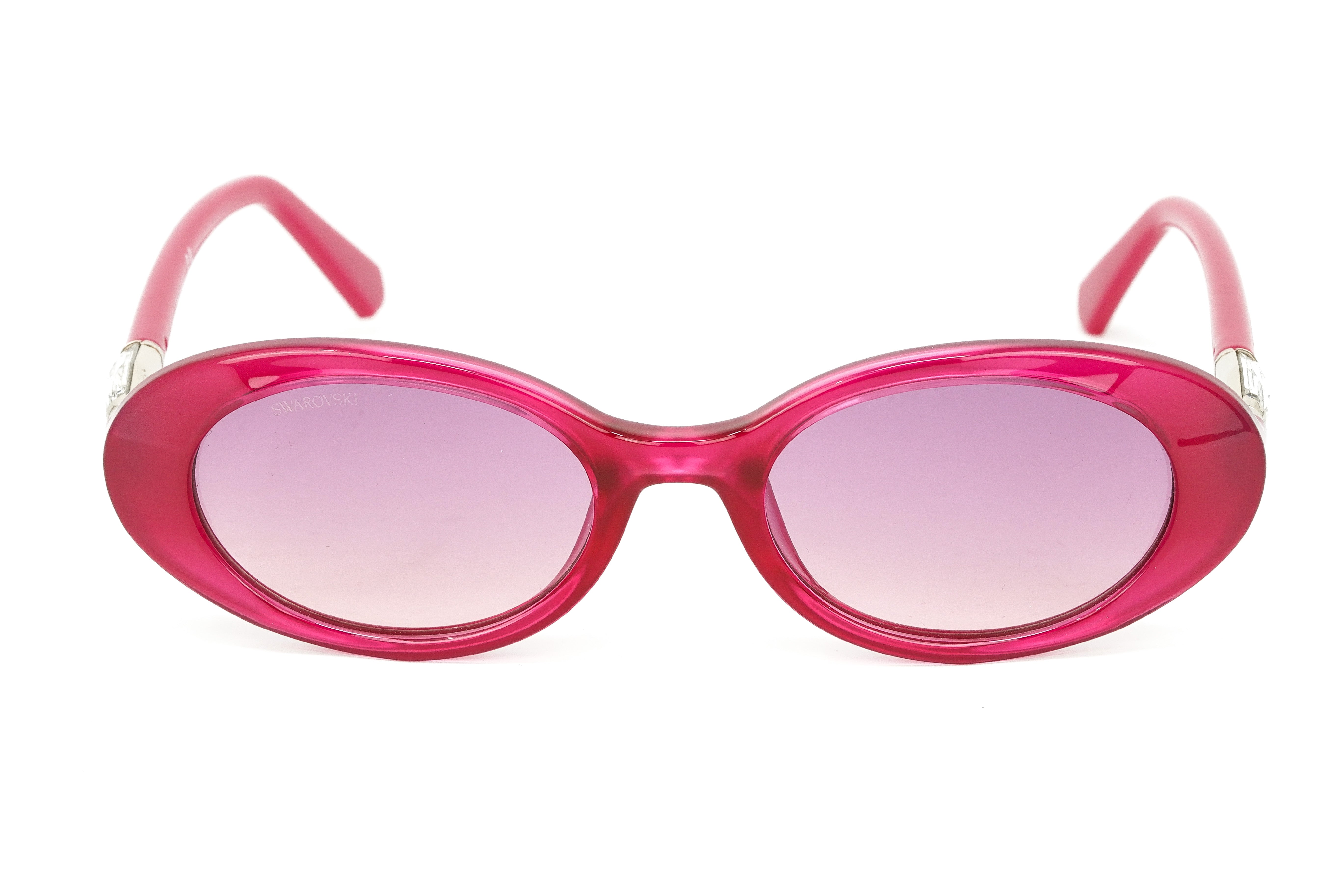 Swarovski Women's Sunglasses Oval Translucent Fuchsia Pink SK0258/S 75Z-GR8 Sunglasses