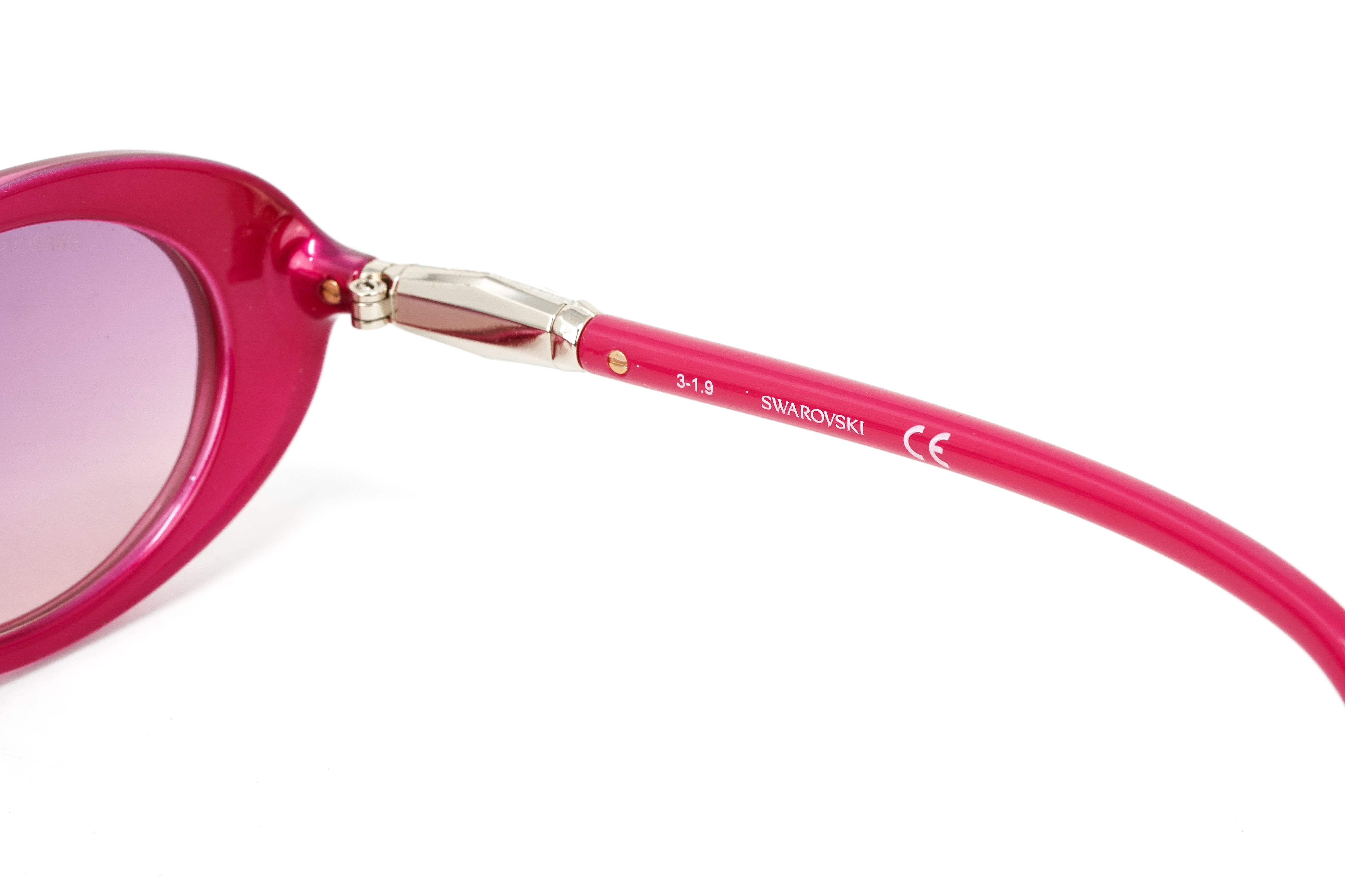 Swarovski Women's Sunglasses Oval Translucent Fuchsia Pink SK0258/S 75Z-GR8 Sunglasses