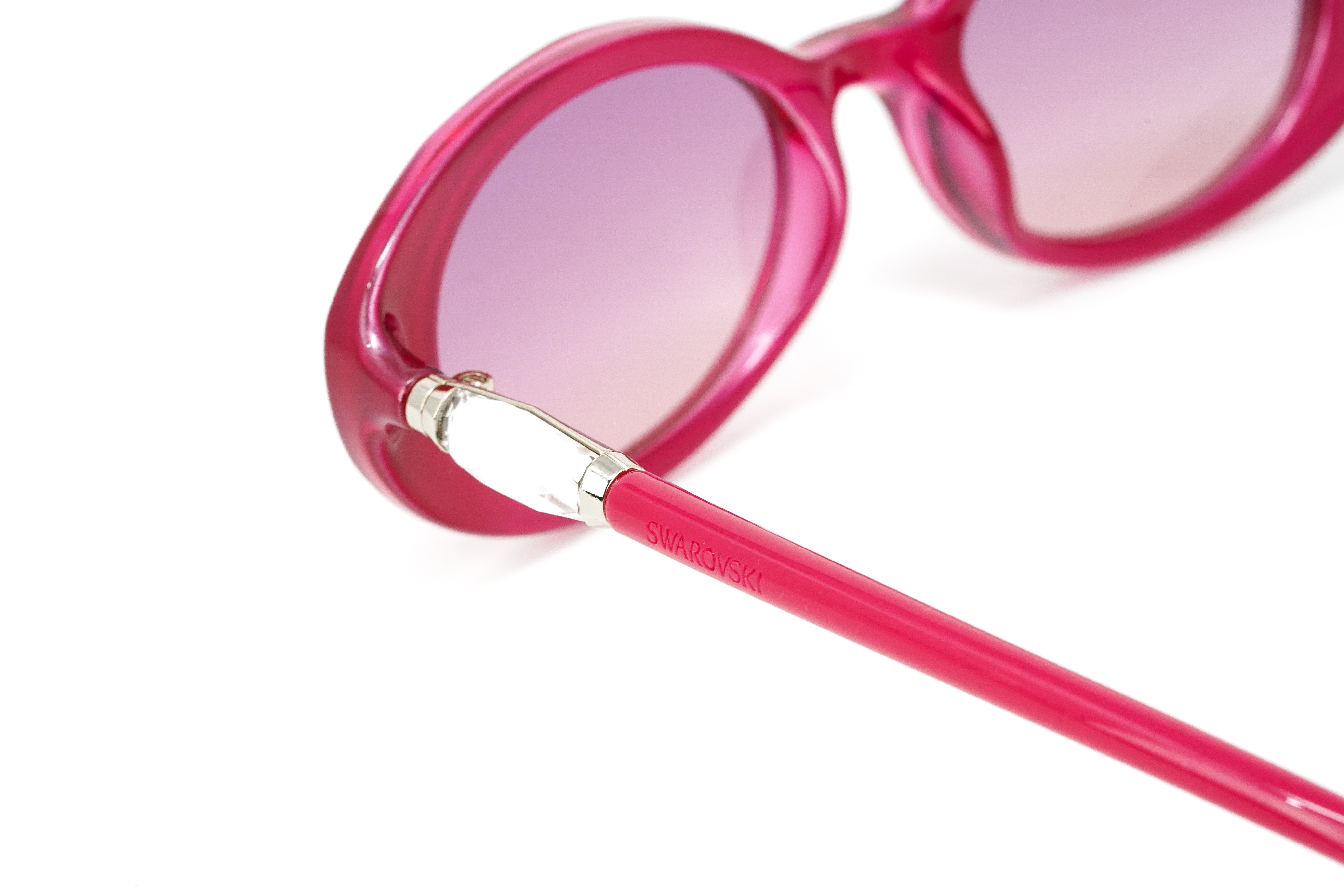 Swarovski Women's Sunglasses Oval Translucent Fuchsia Pink SK0258/S 75Z-GR8 Sunglasses