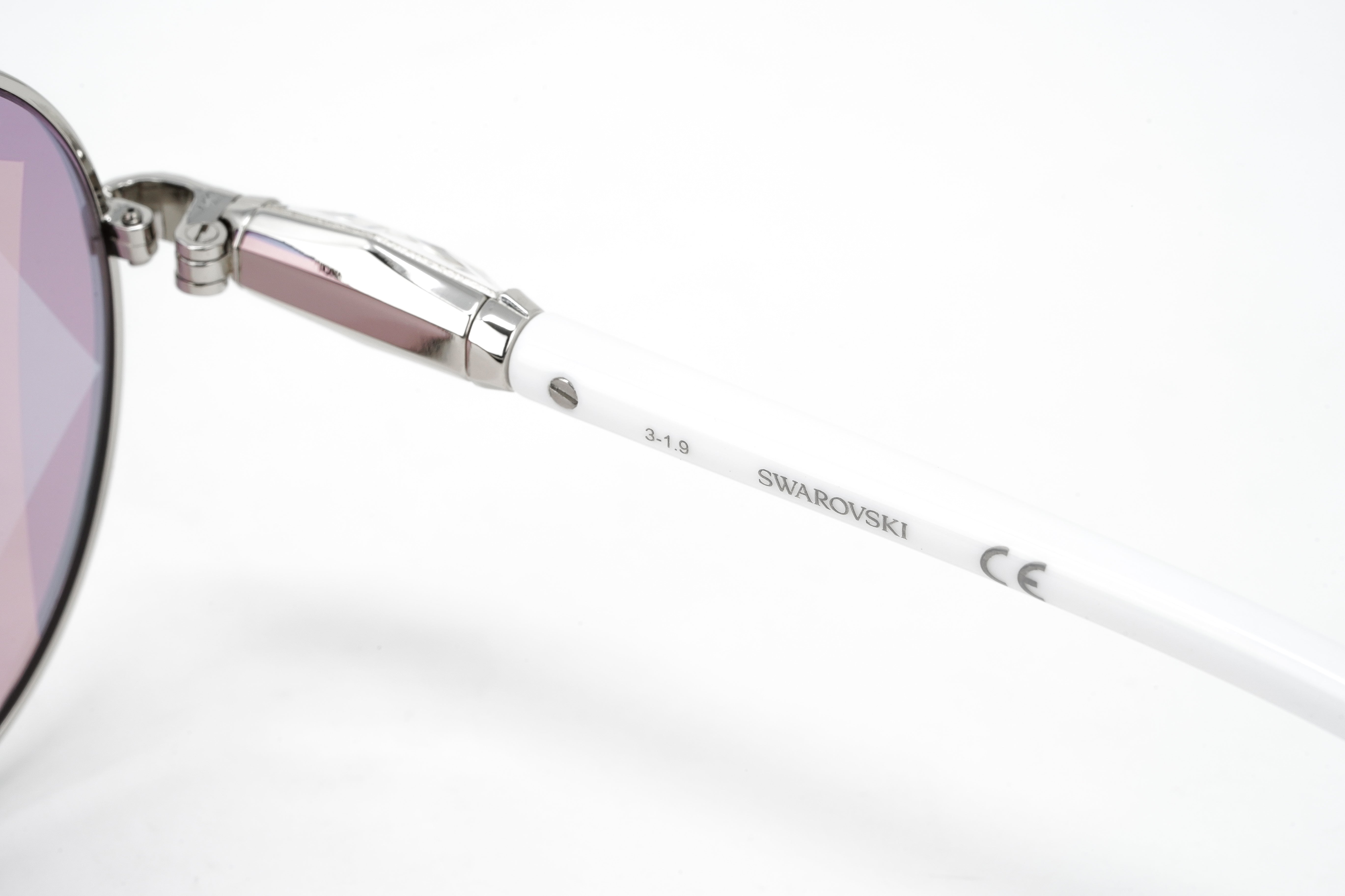 Swarovski Women's Sunglasses Round Silver Pink SK0260/S 16U-GR8 Sunglasses