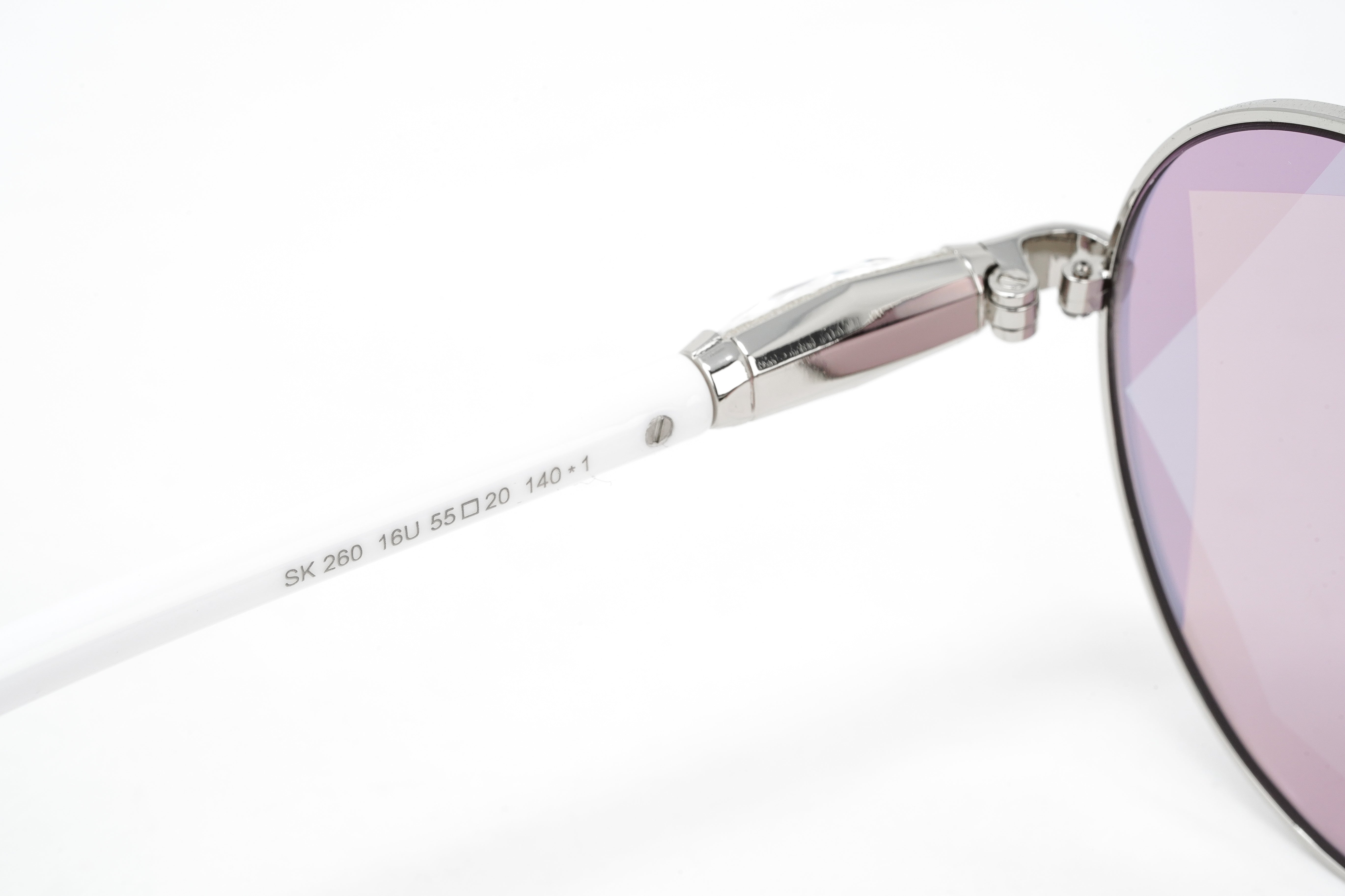 Swarovski Women's Sunglasses Round Silver Pink SK0260/S 16U-GR8 Sunglasses