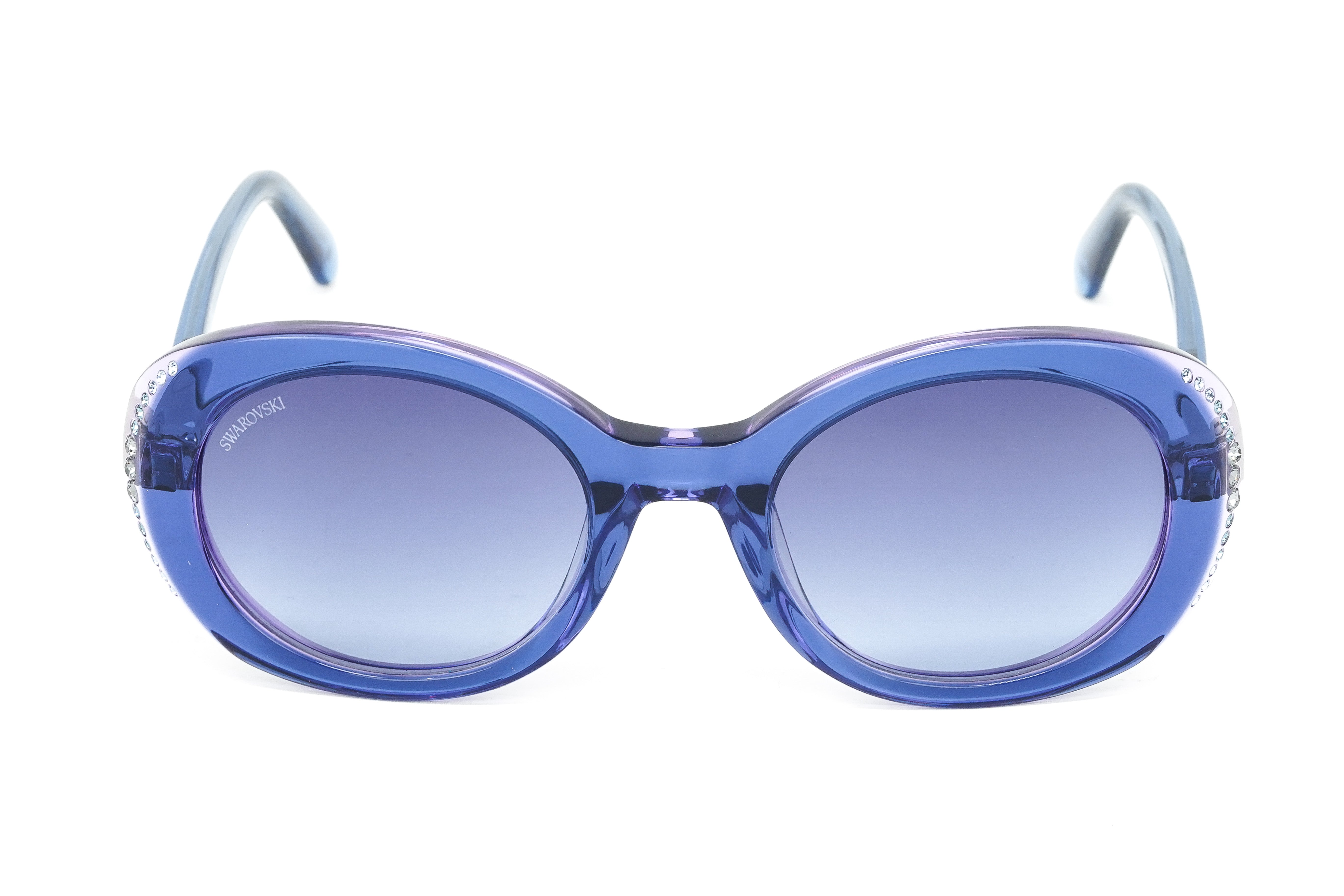 Swarovski Women's Sunglasses Oval Translucent Blue SK0281/S 92W-GR8 Sunglasses