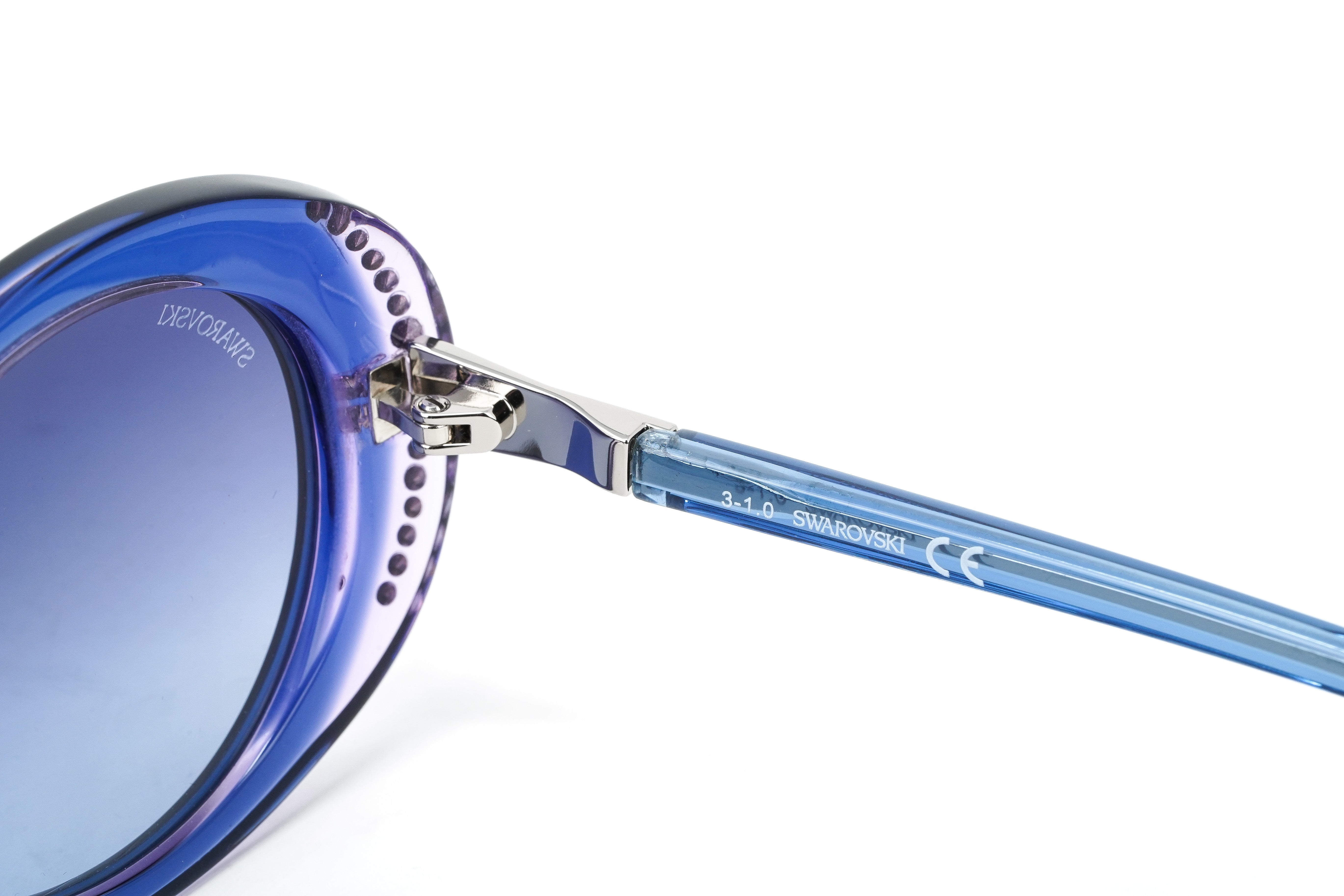 Swarovski Women's Sunglasses Oval Translucent Blue SK0281/S 92W-GR8 Sunglasses