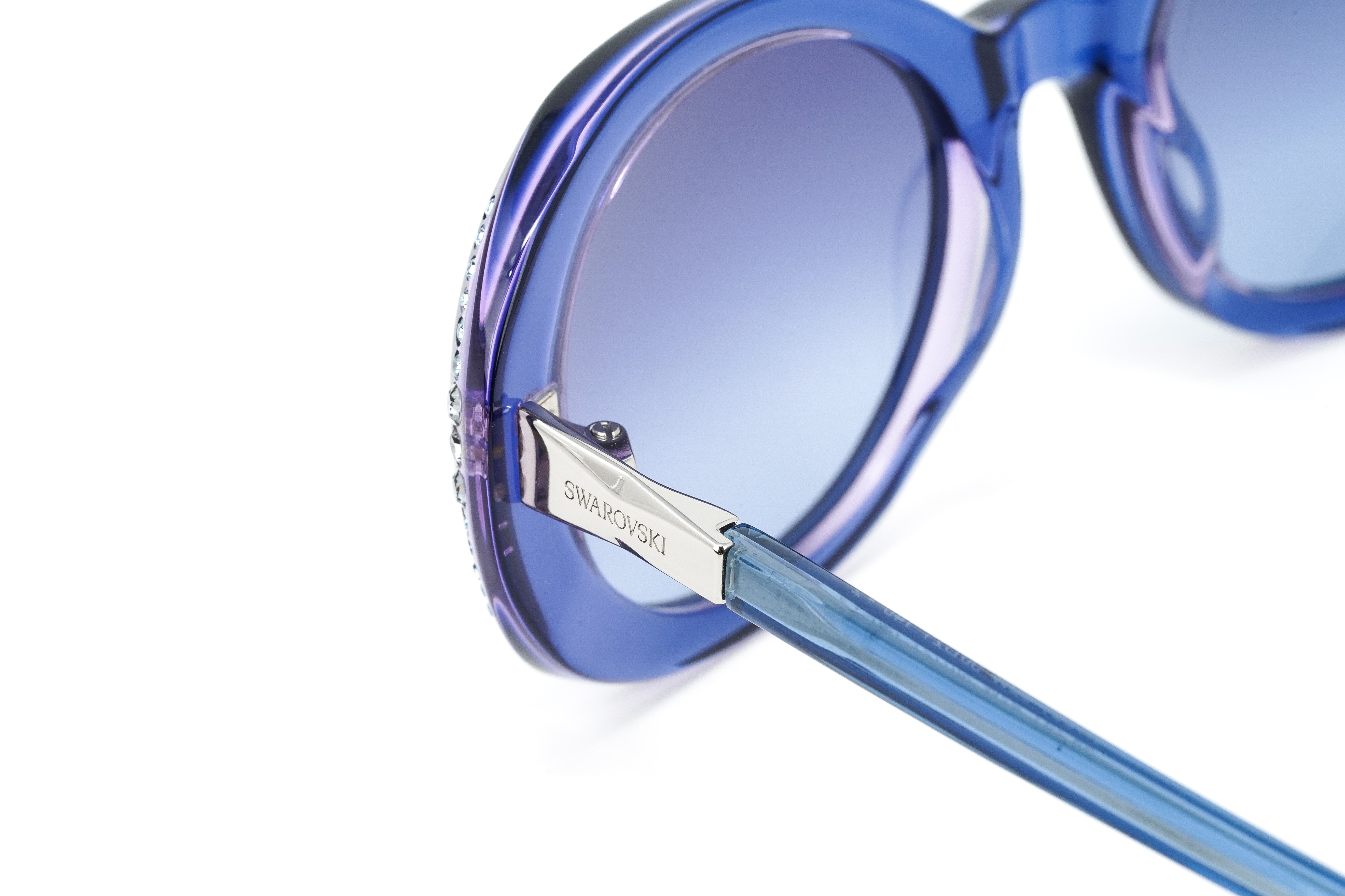 Swarovski Women's Sunglasses Oval Translucent Blue SK0281/S 92W-GR8 Sunglasses
