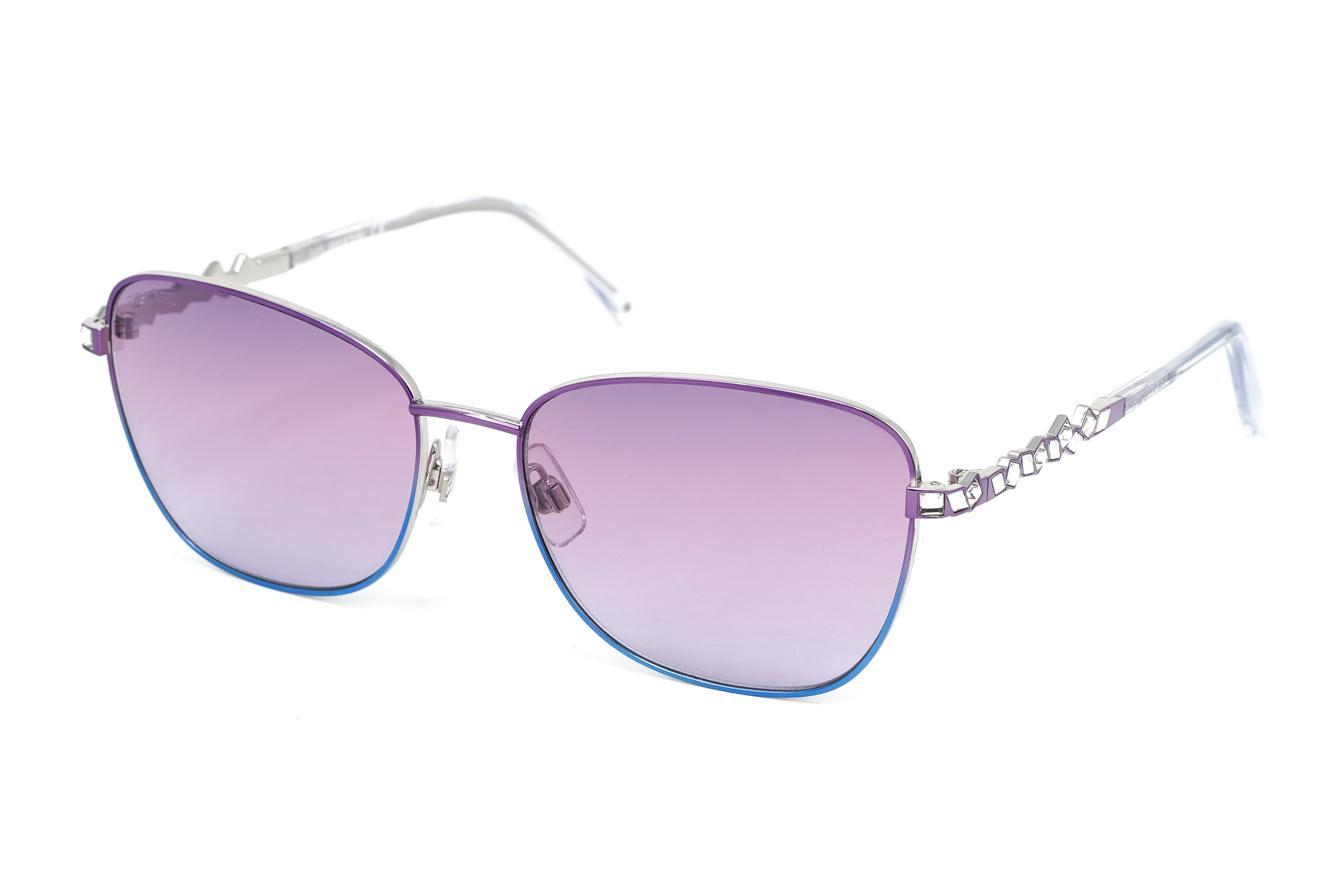 Swarovski Women's Sunglasses Rectangular Gradient Purple Blue SK0284/S 83Z-GR8 Sunglasses