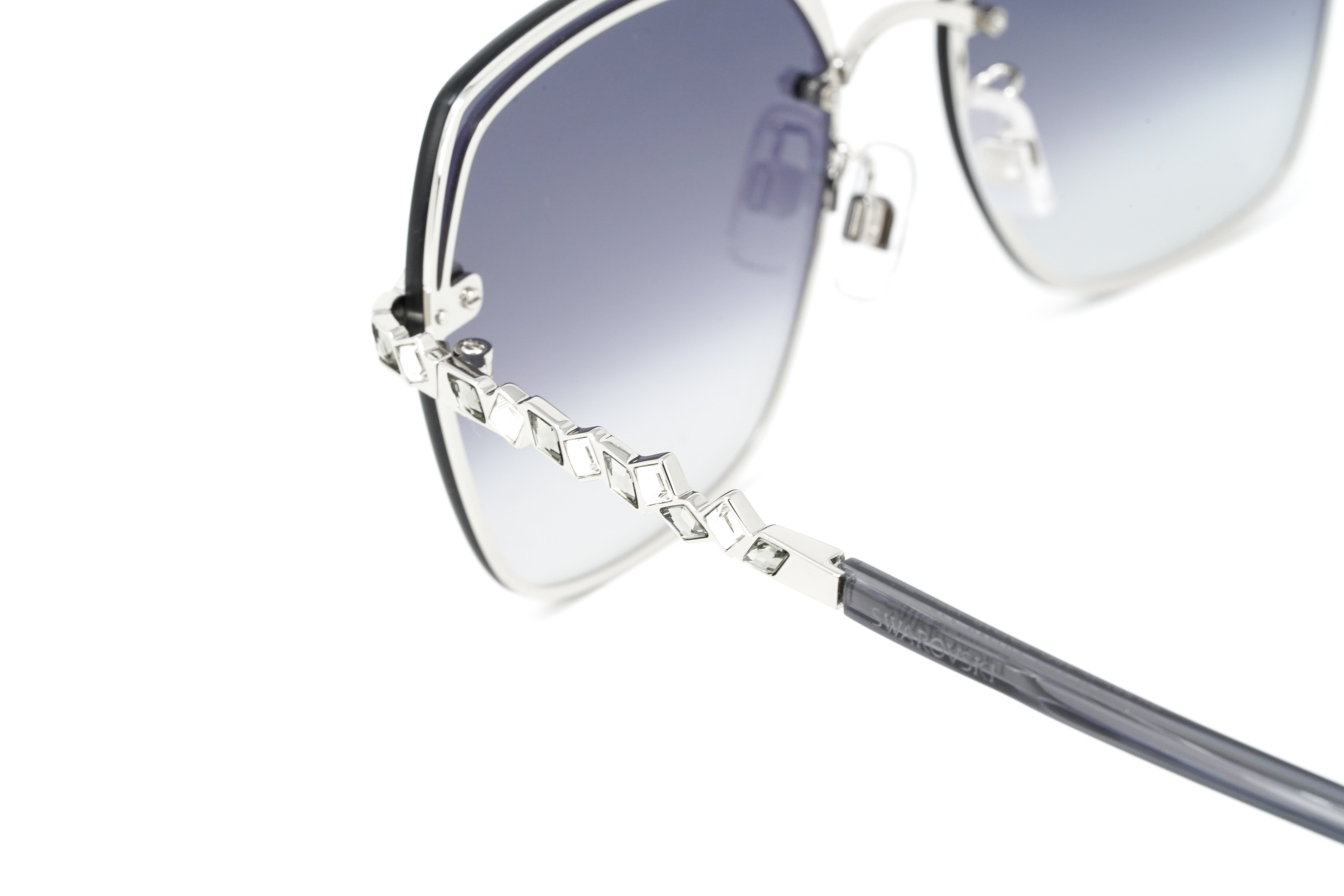 Swarovski Women's Sunglasses Hexagon Pilot Gradient Grey SK0287-D/S 16C-GR8 Sunglasses