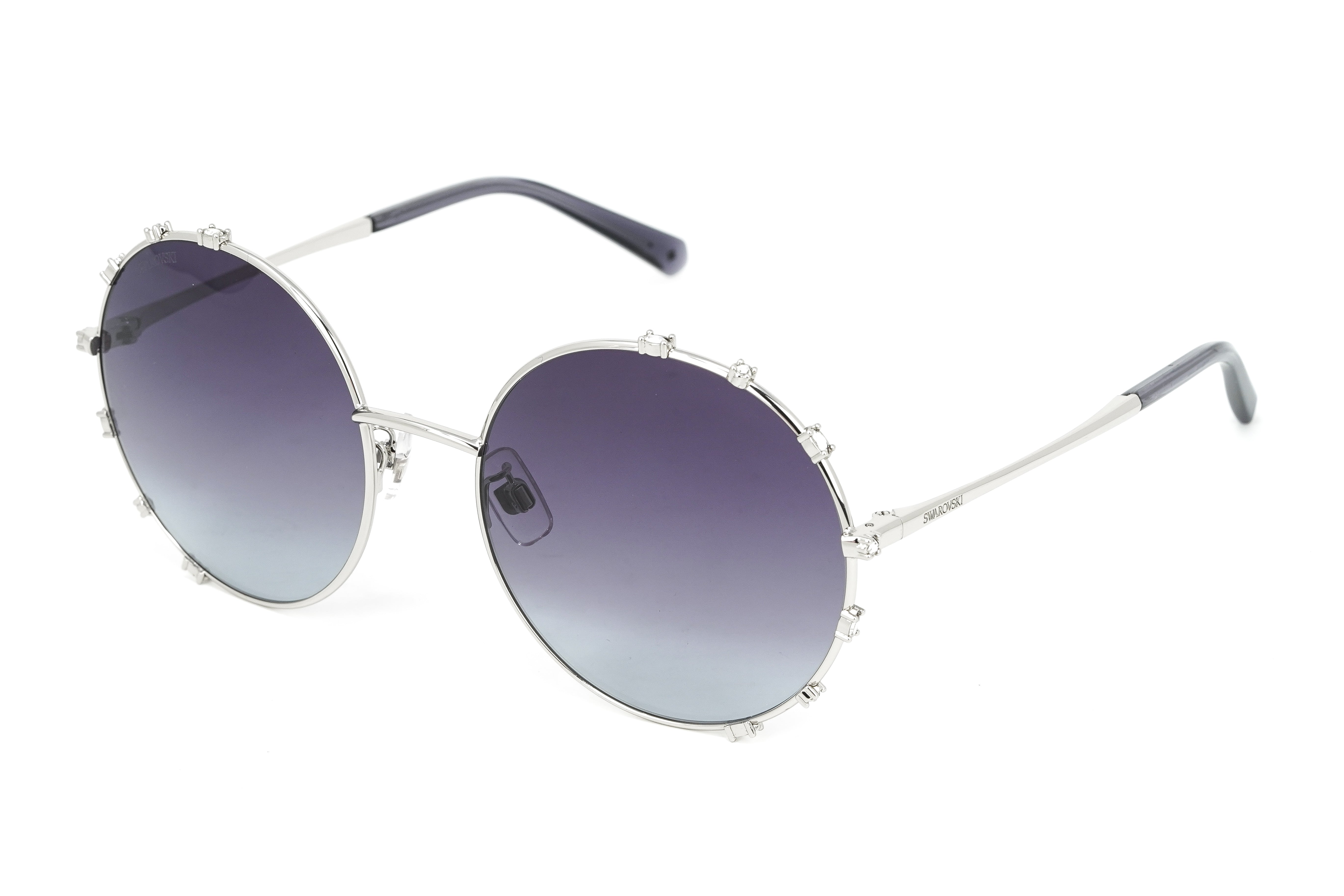 Swarovski Women's Sunglasses Round Silver Gradient Grey SK0289-F/S 16B-GR8 Sunglasses