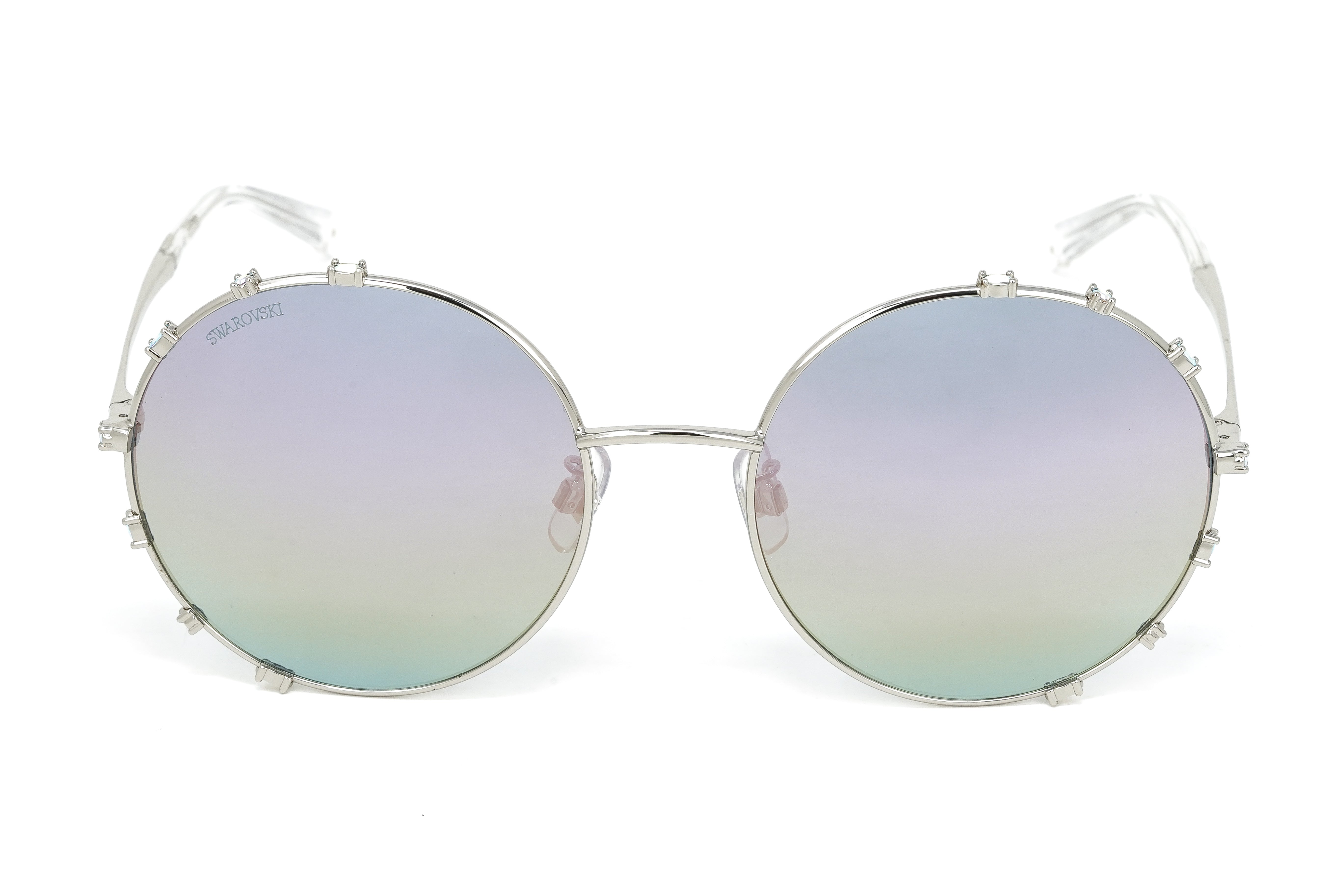 Swarovski Women's Sunglasses Round Gradient Light Purple/Aqua Mirror SK0289-F/S 16Z-GR8 Sunglasses
