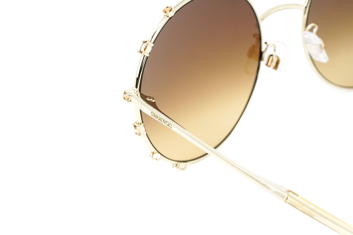 Final Price! Swarovski SK0199 32F Gold/Brown Sunglasses Amazon.com: Swarovski Women main image 2