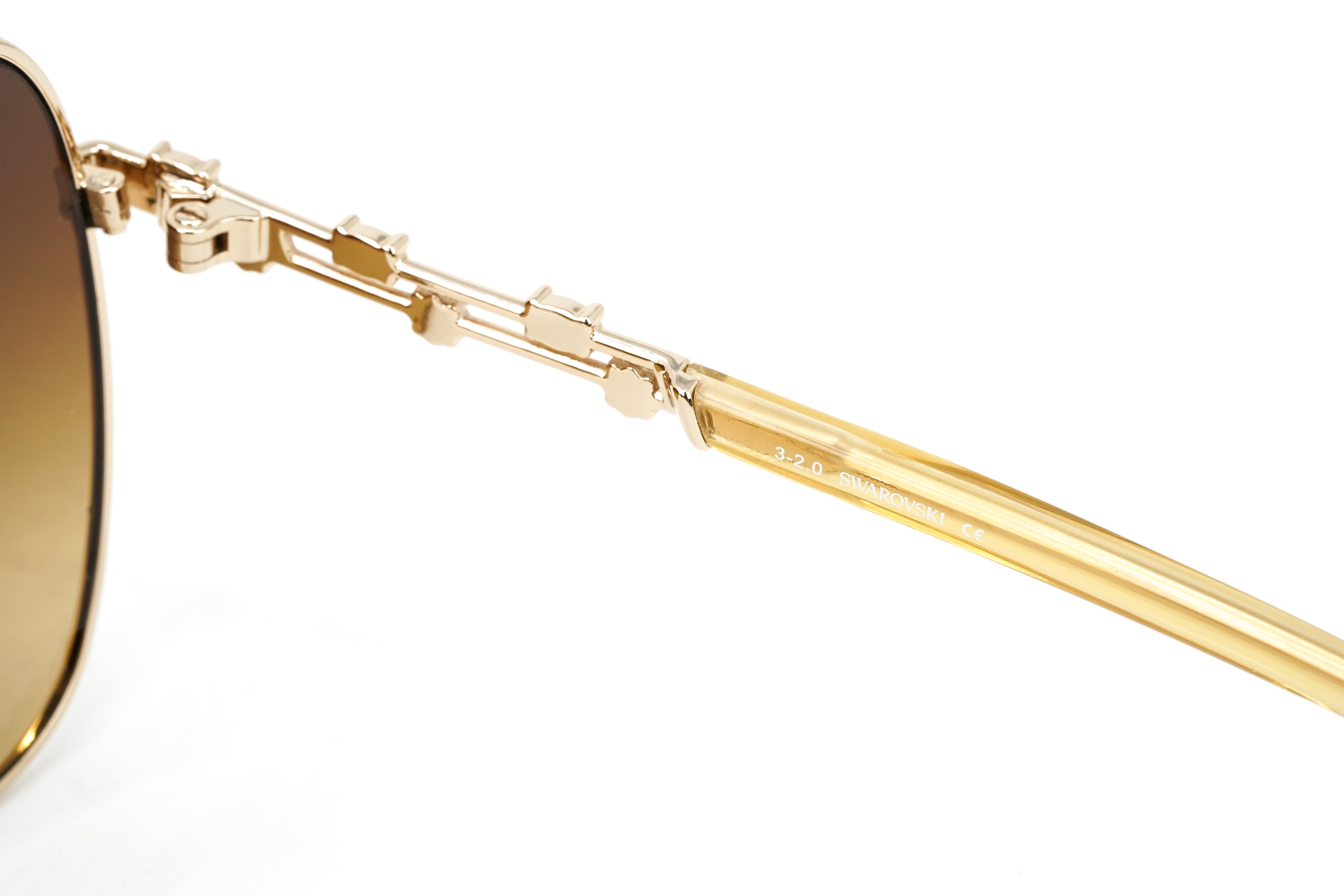 Swarovski Women's Sunglasses Butterfly Pilot Gold Brown SK0290/S 30F-GR8 Sunglasses