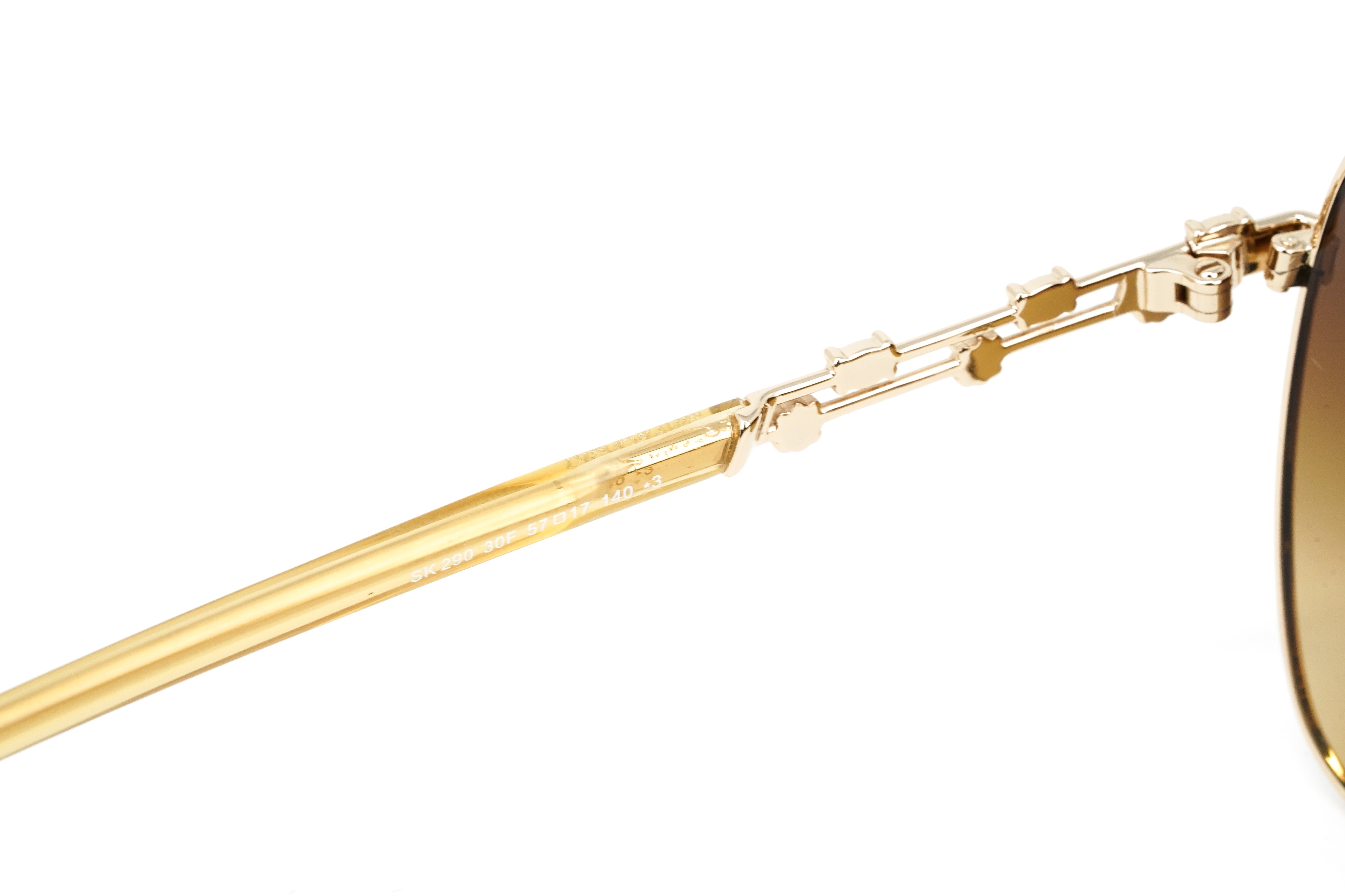 Swarovski Women's Sunglasses Butterfly Pilot Gold Brown SK0290/S 30F-GR8 Sunglasses