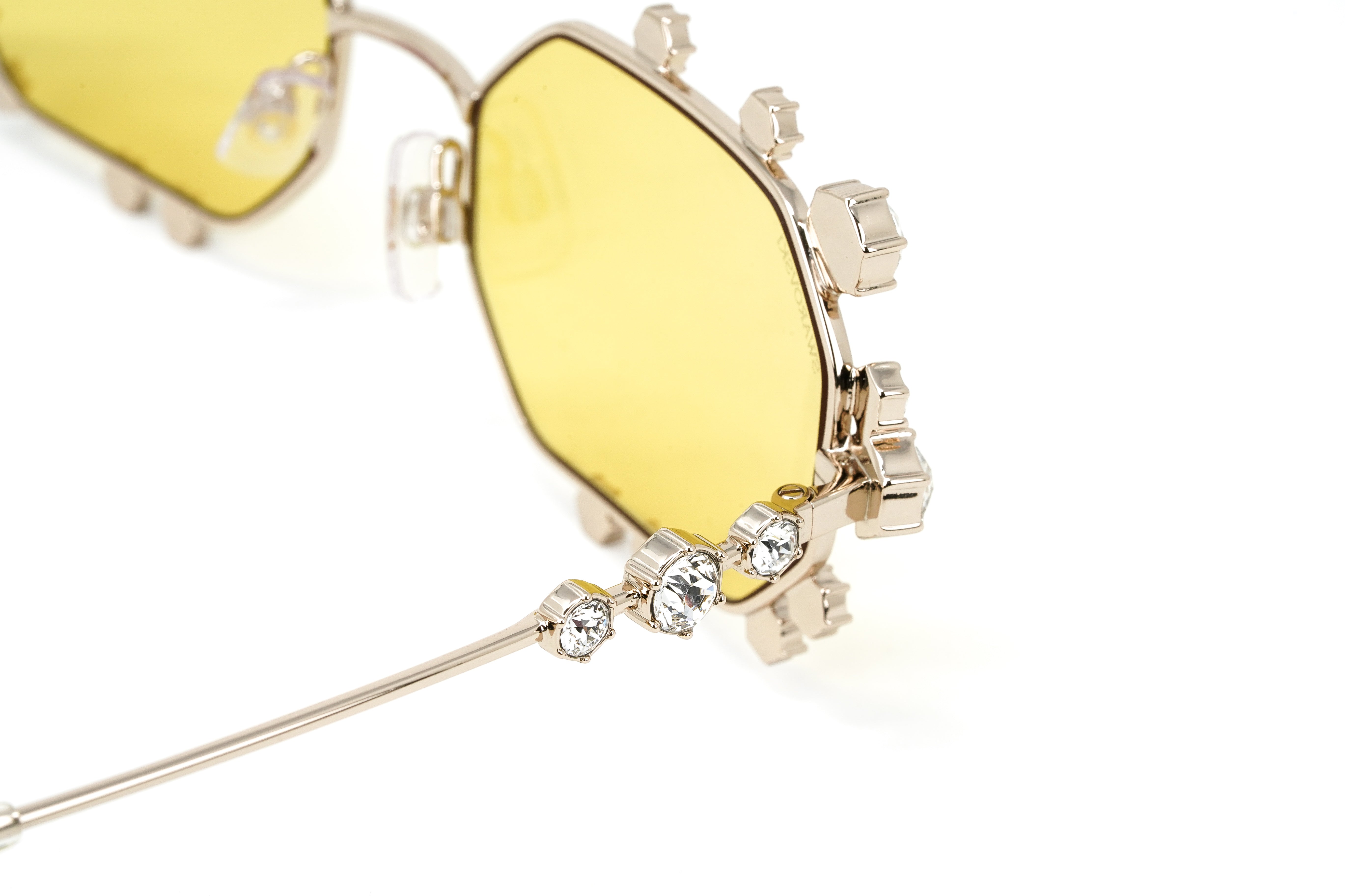 Swarovski Women's Sunglasses Irregular Yellow Mirrored SK0376/S 32G-GR8 Sunglasses