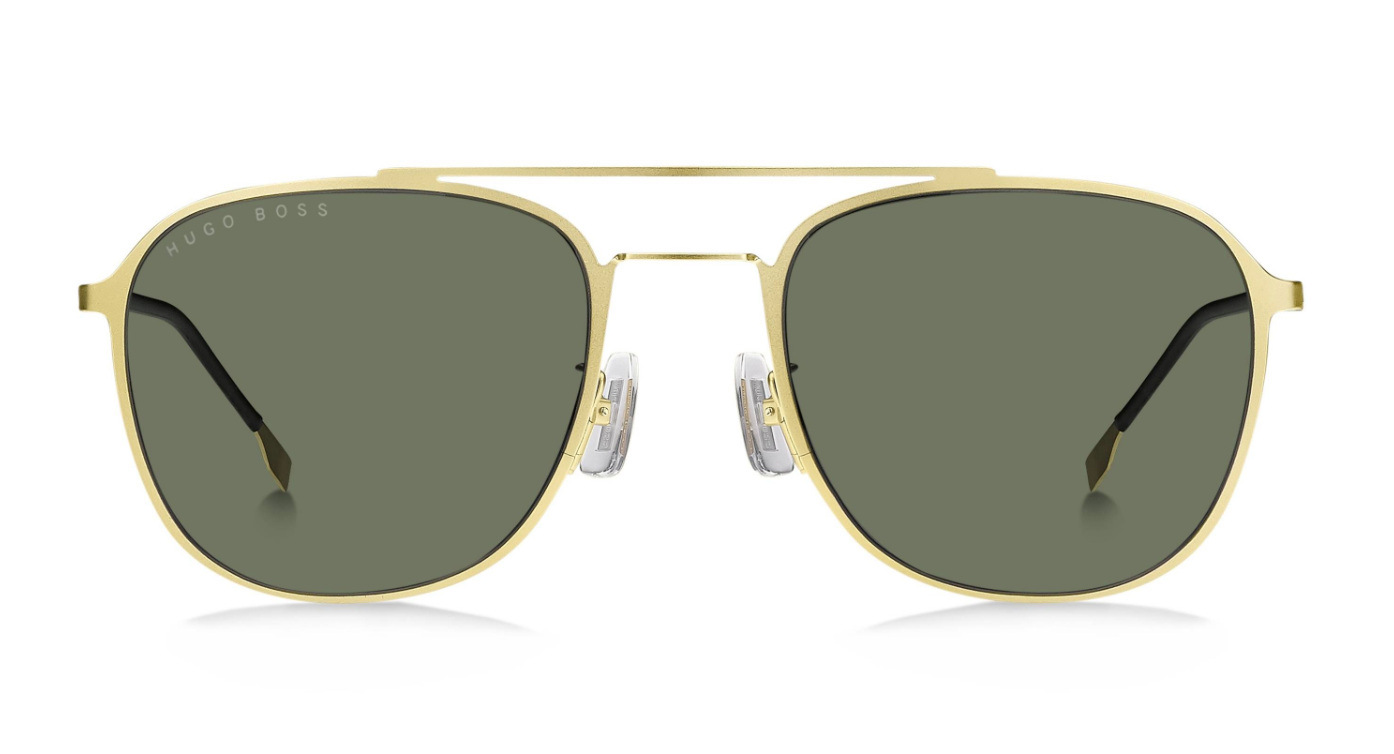 Boss by BOSS Men's Sunglasses Square Browline Gold/Green 1349/F/S AOZ QT-GR8 Sunglasses