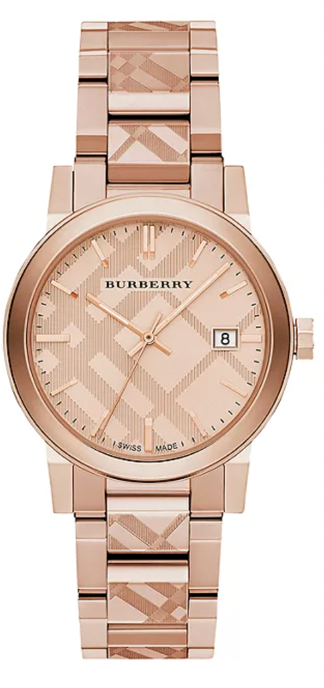 Burberry Unisex Watch The City Engraved Check Watch BU9039-GR8 Sunglasses