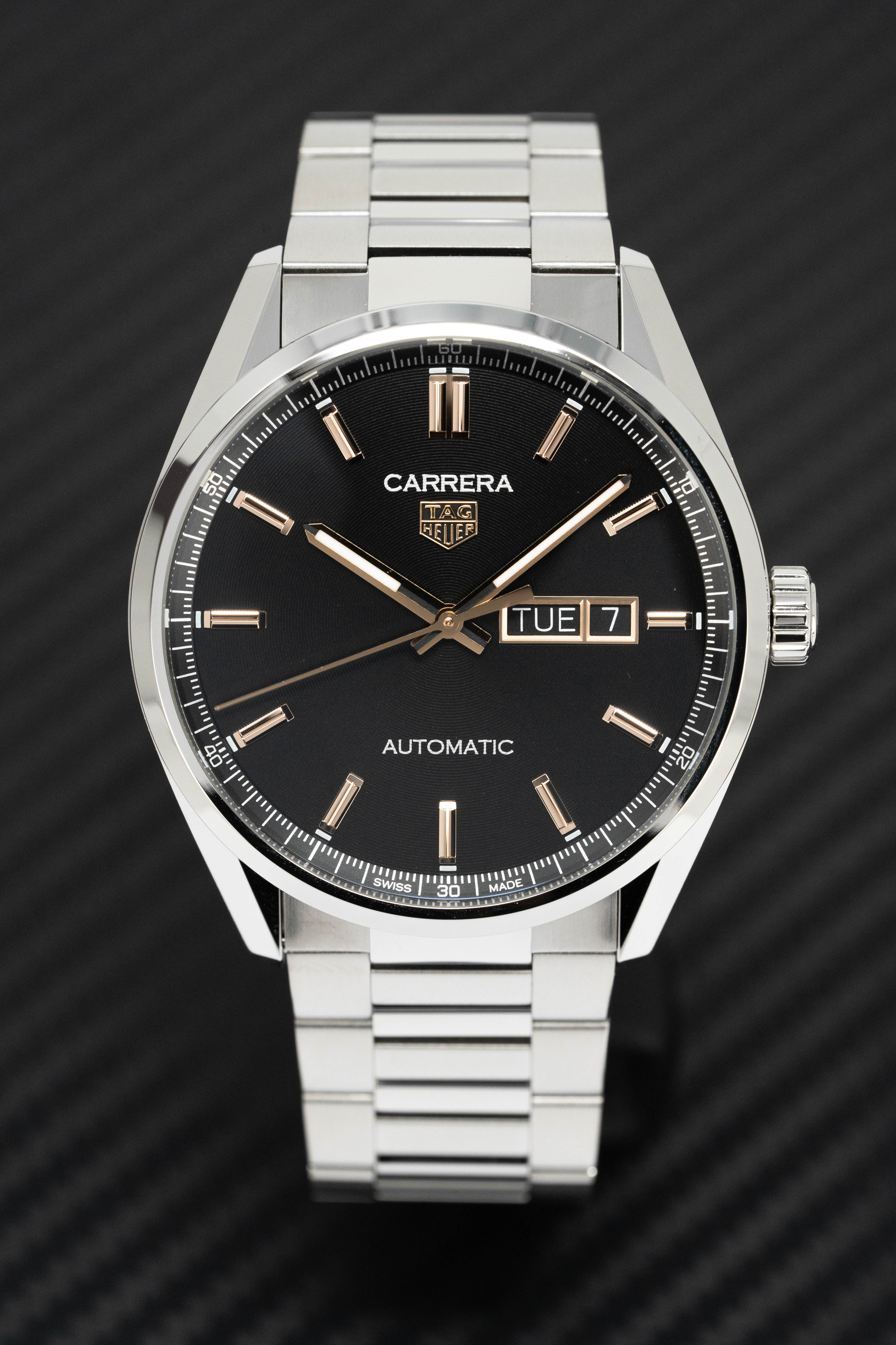 Tag Heuer Watch Carrera Day-Date Automatic Black Rose Gold WBN2013.BA0640-GR8 Sunglasses
