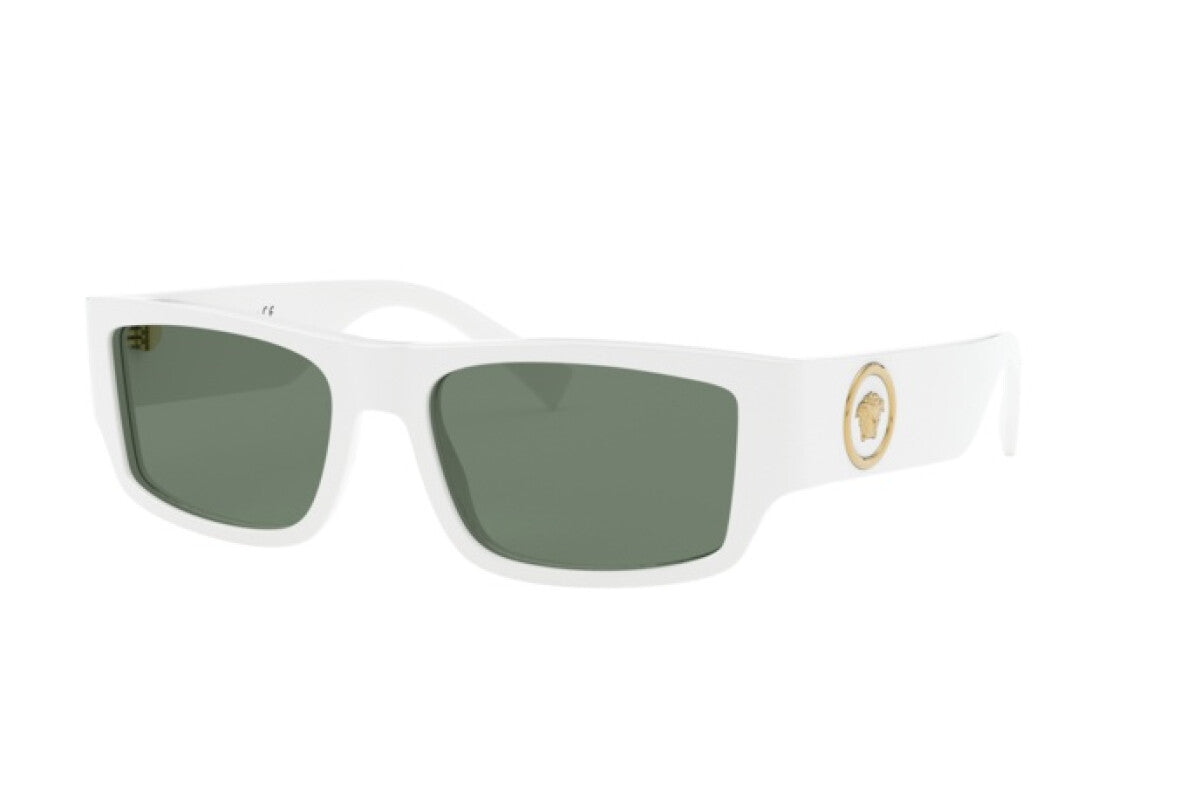 Versace Unisex Sunglasses Rectangular White/Green VE4385 532771-GR8 Sunglasses