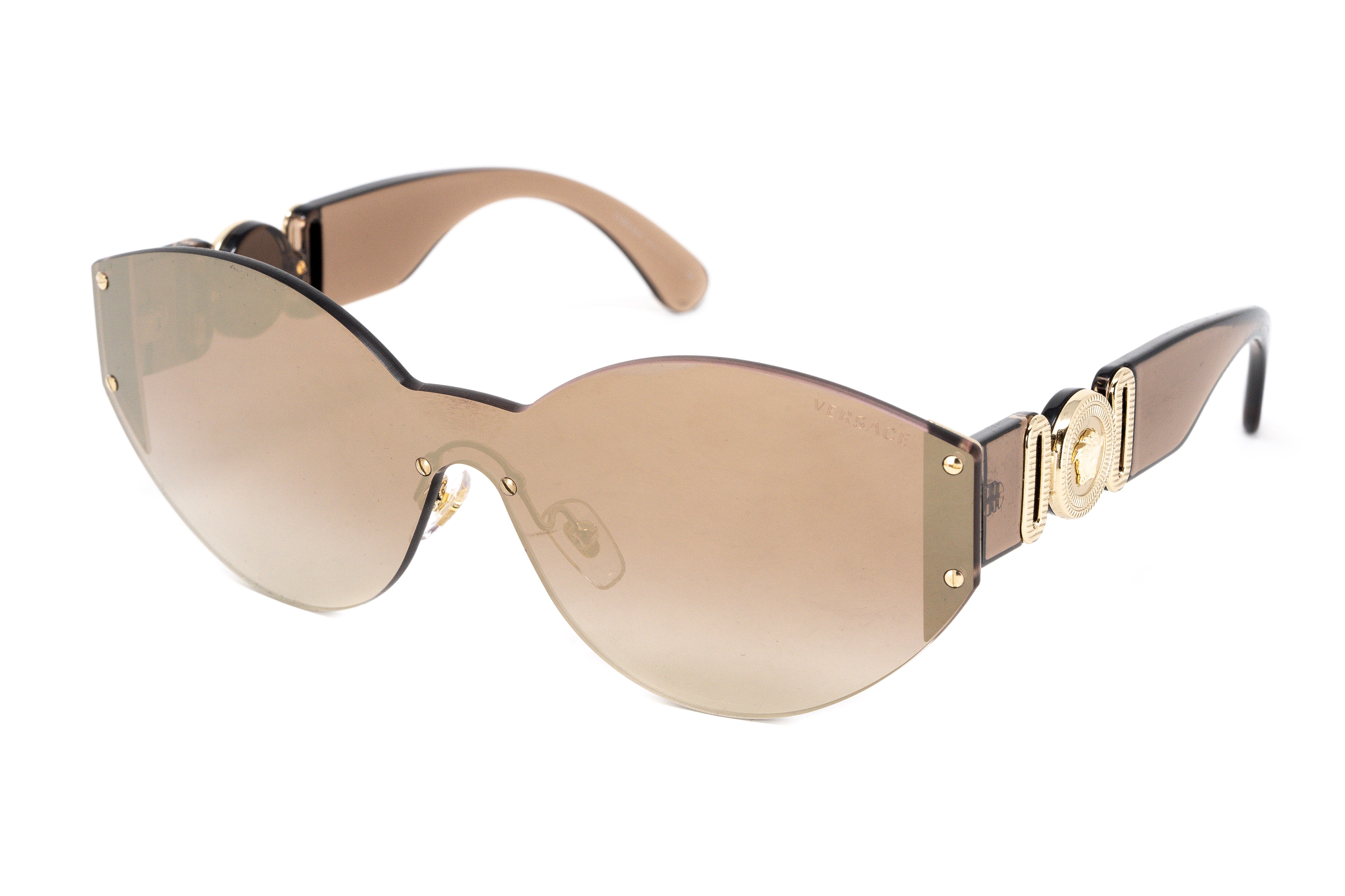 Versace Women's Sunglasses Rimless Cat Eye Beige VE2224 53406K-GR8 Sunglasses