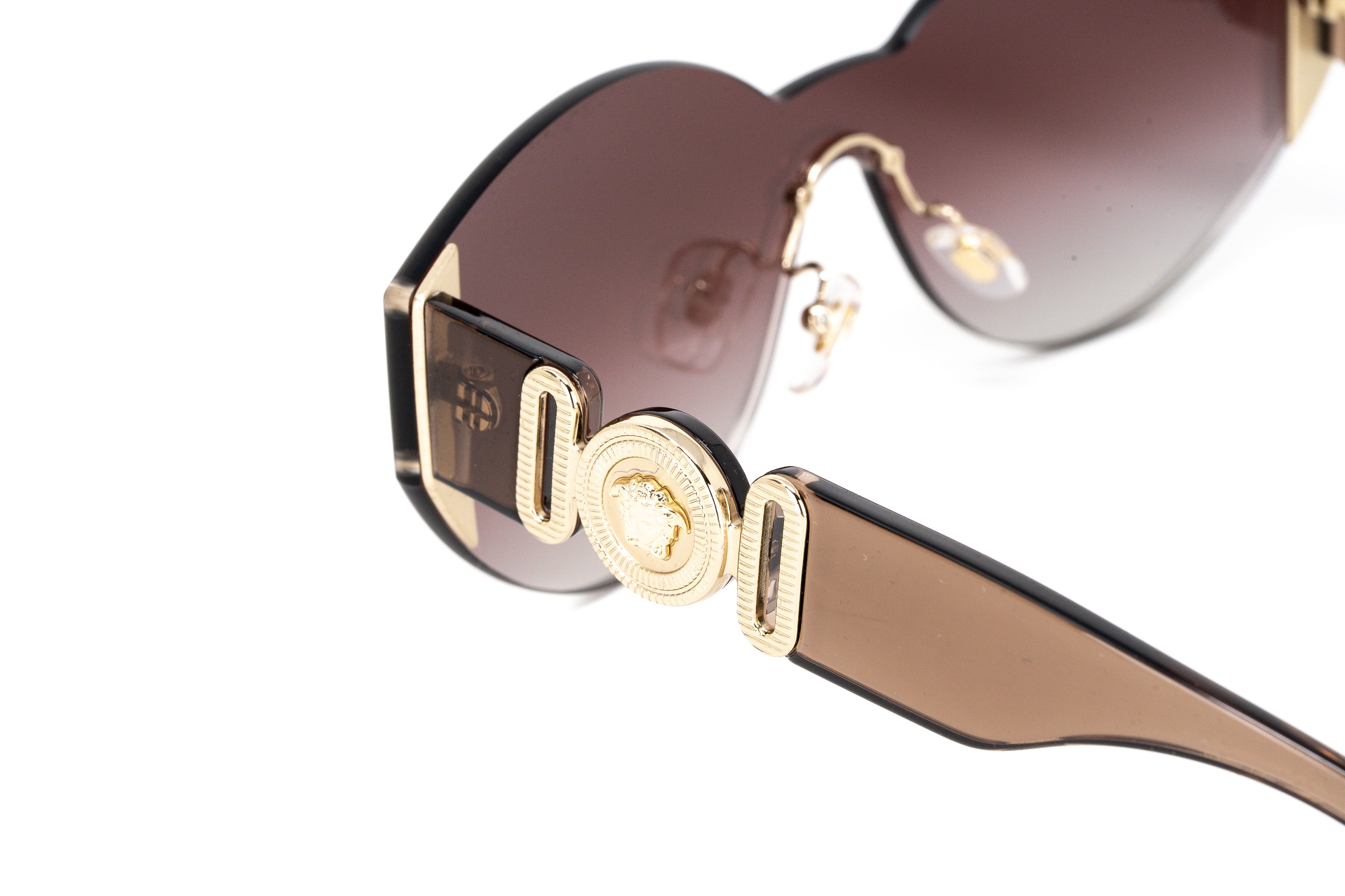 Versace Women's Sunglasses Rimless Cat Eye Beige VE2224 53406K-GR8 Sunglasses