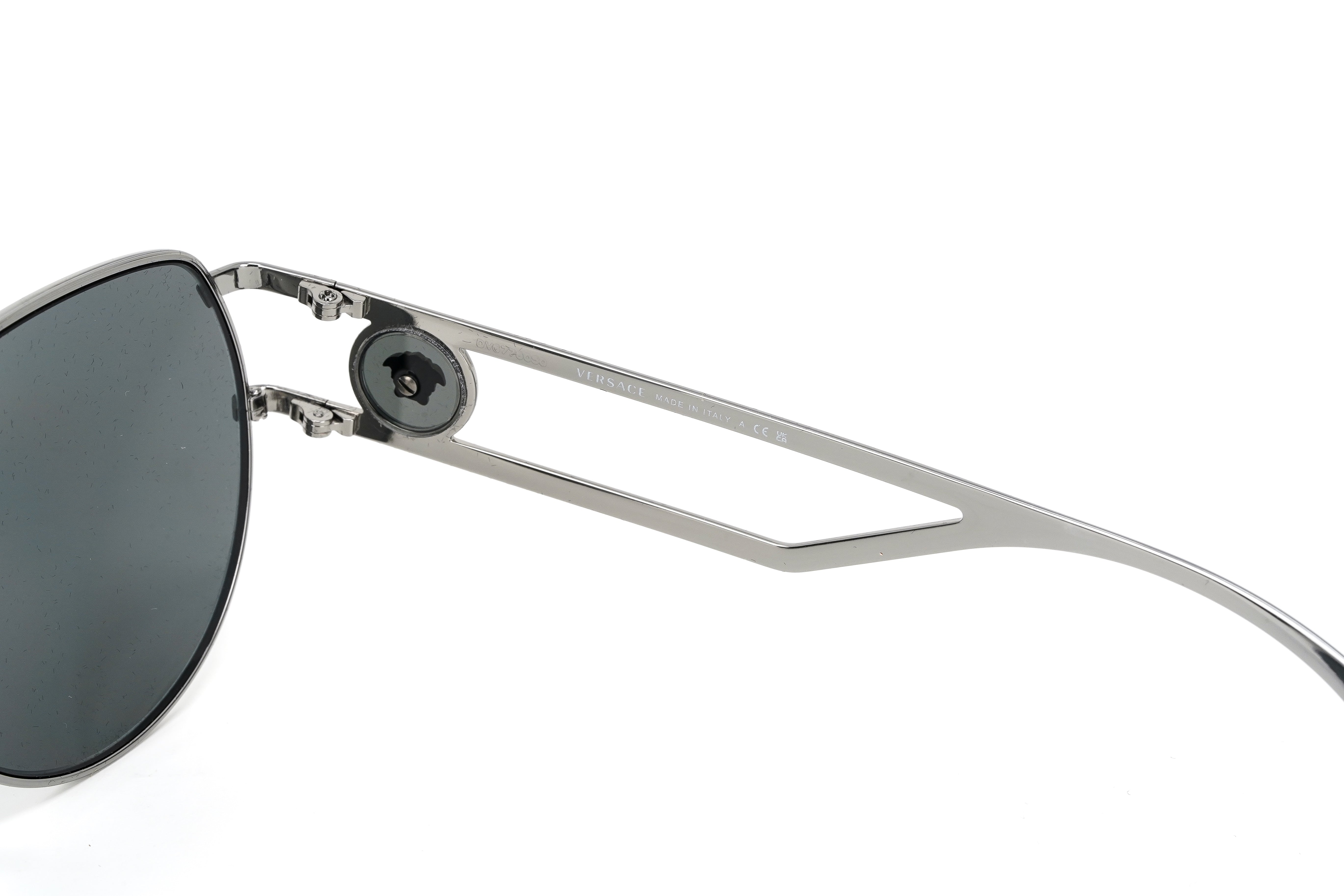 Versace Men's Sunglasses Medusa Pilot Silver Mirror VE2225 10016G-GR8 Sunglasses