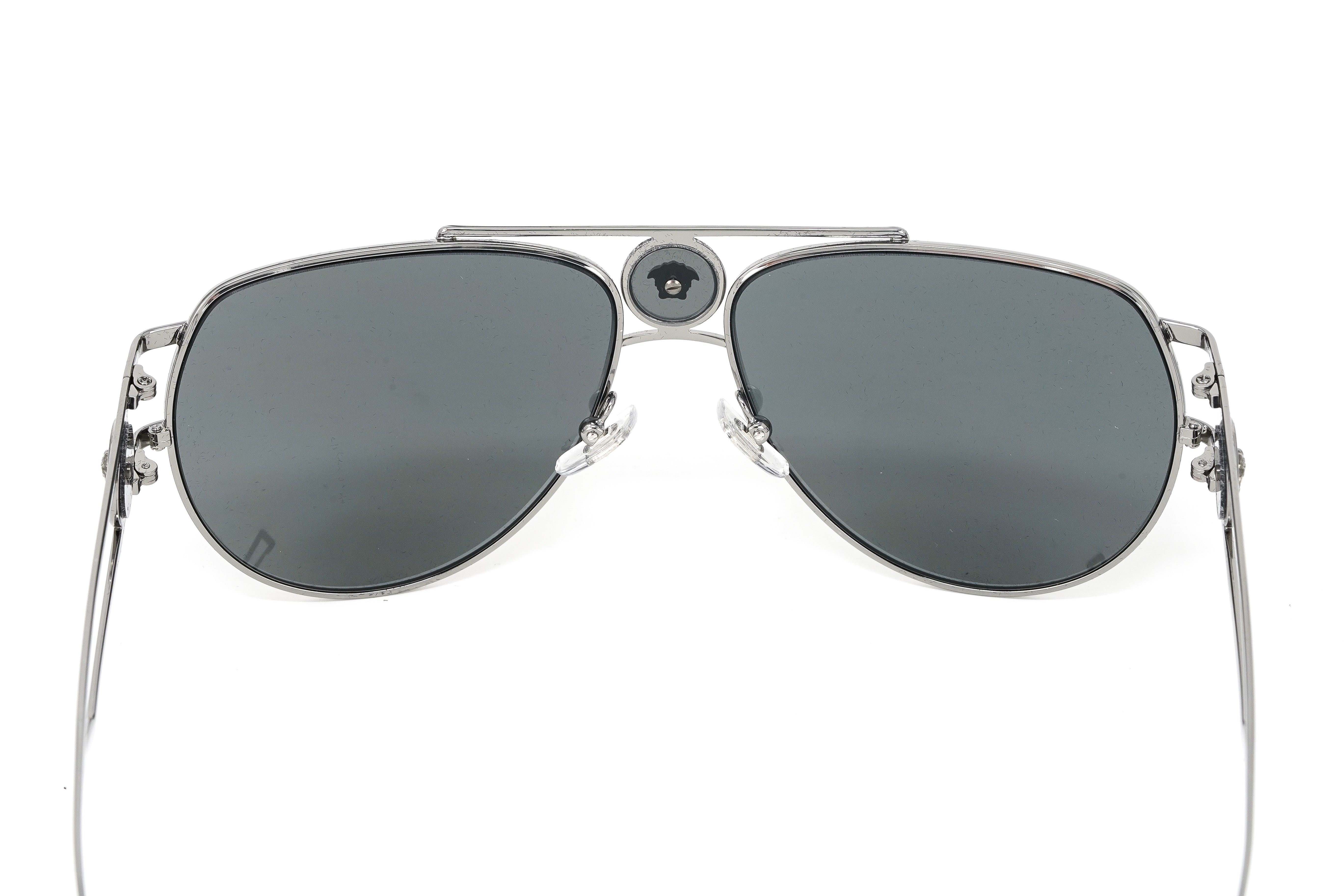 Versace Men's Sunglasses Medusa Pilot Silver Mirror VE2225 10016G-GR8 Sunglasses