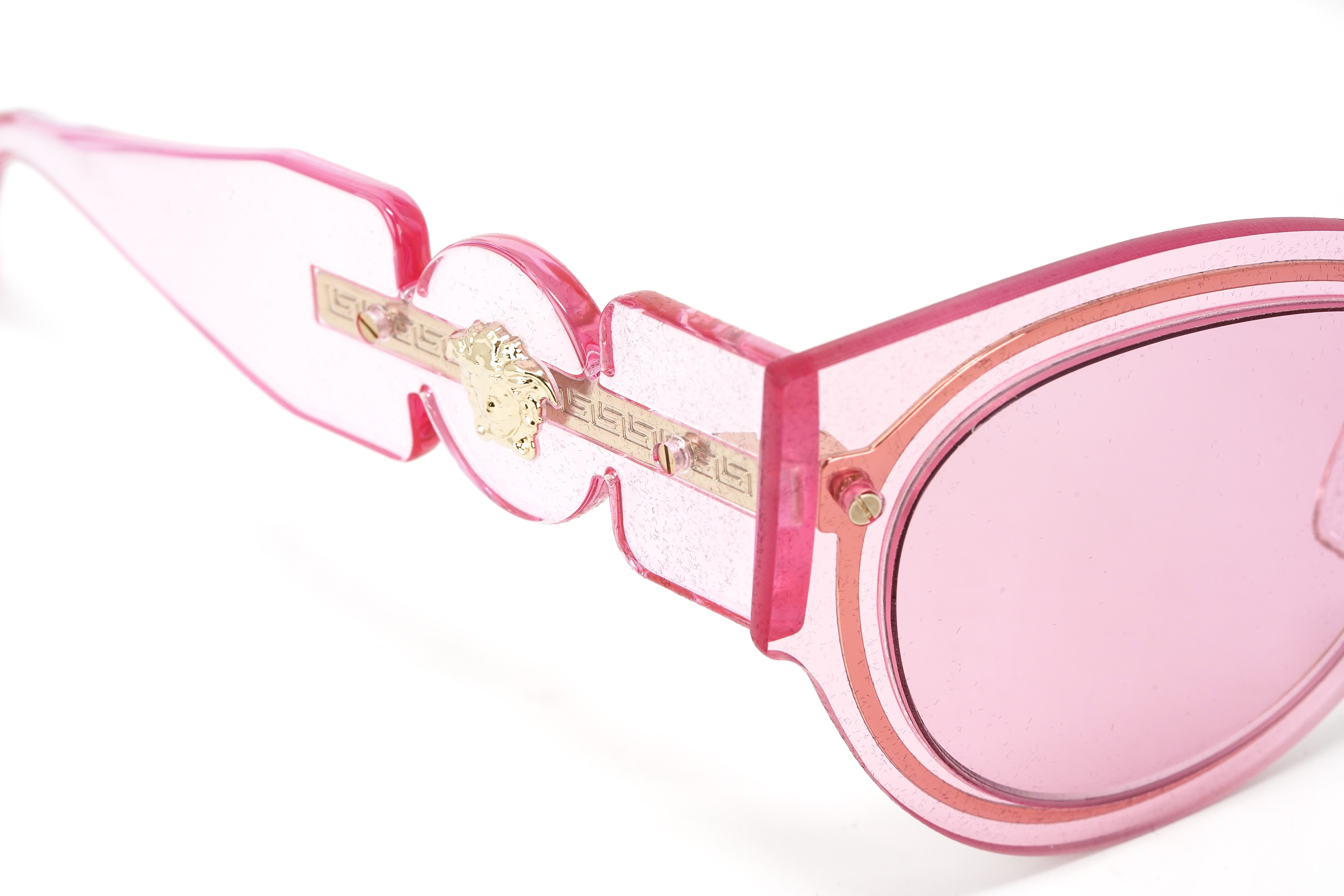 Versace Women's Sunglasses Cat Eye Transparent Pink VE2234 125284-GR8 Sunglasses