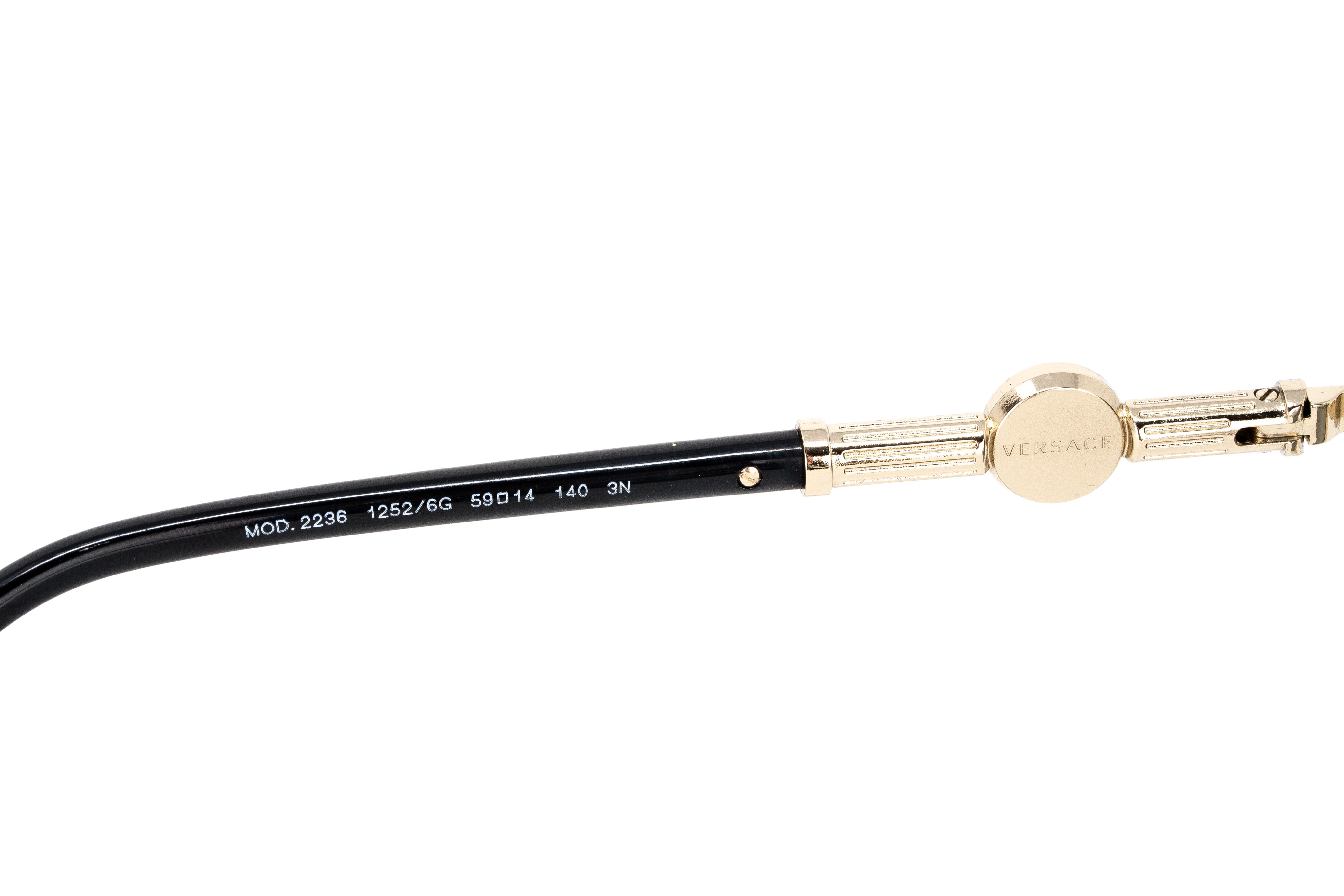 Versace Unisex Sunglasses Pilot Pale Gold VE2236 12526G-GR8 Sunglasses