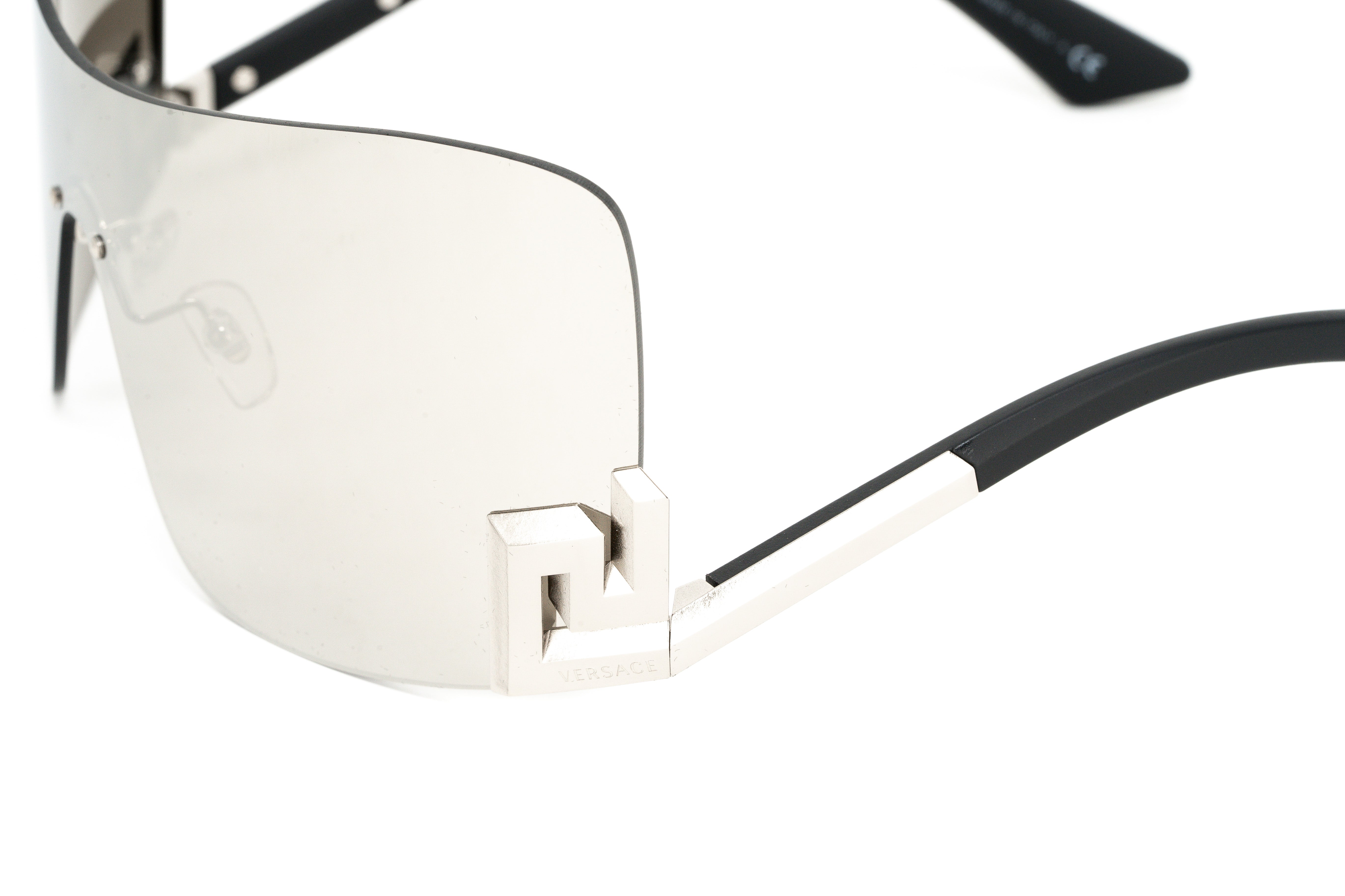 Versace Women's Sunglasses Rimless Shield Silver VE2240 10006G-GR8 Sunglasses