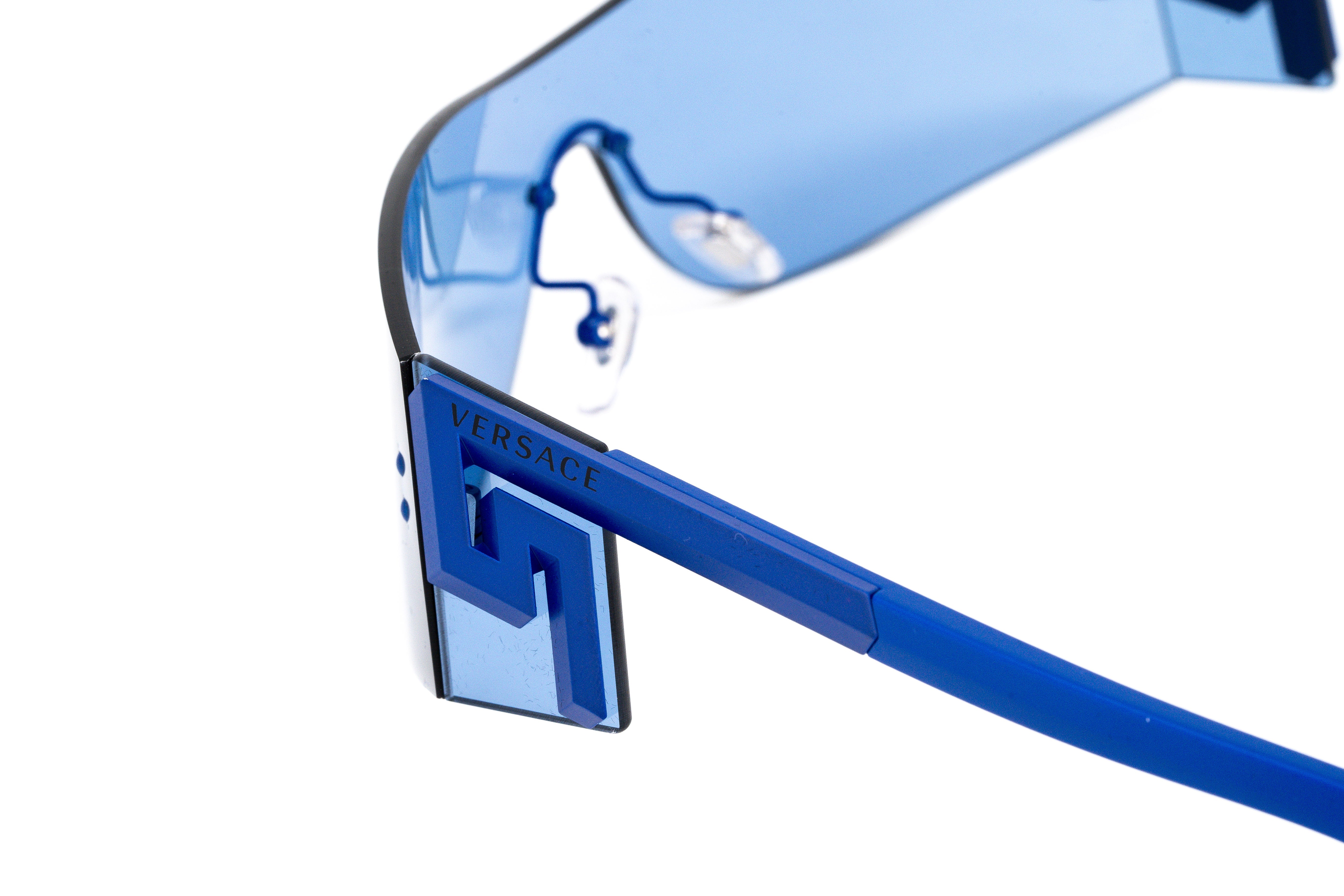 Versace Women's Sunglasses Rimless Shield Blue VE2241 147972-GR8 Sunglasses