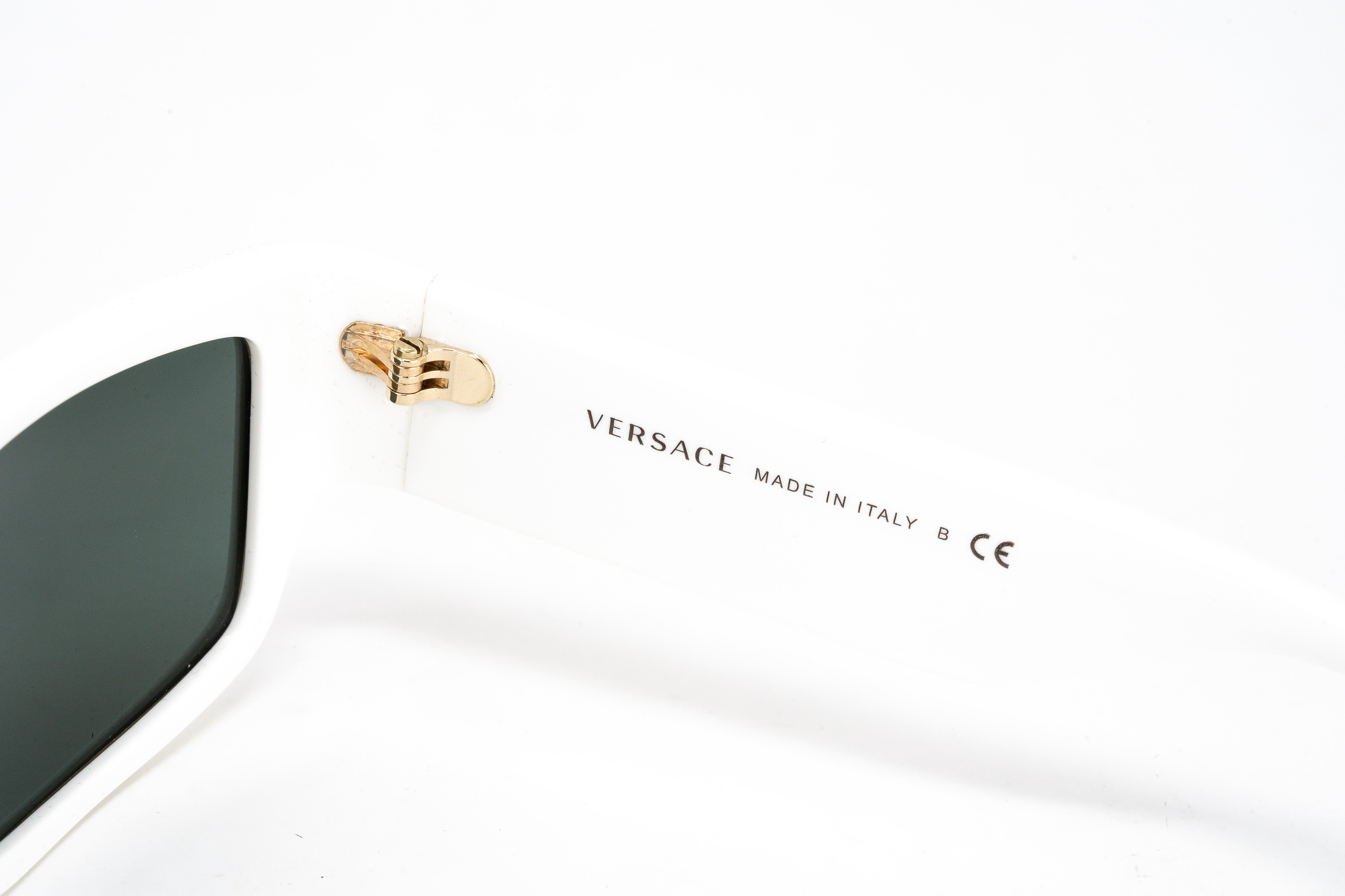 Versace Unisex Sunglasses Rectangular White/Green VE4385 532771-GR8 Sunglasses