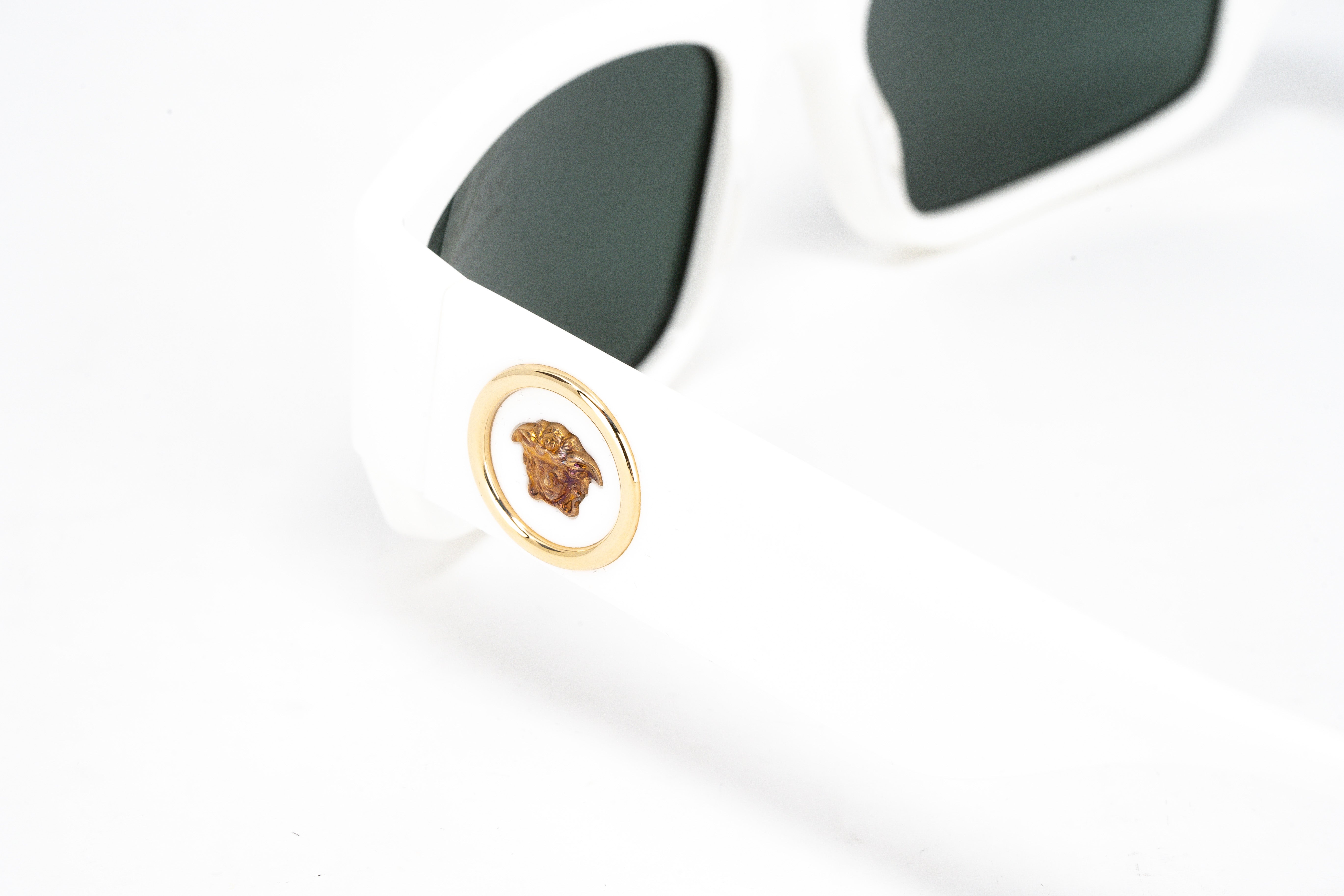 Versace Unisex Sunglasses Rectangular White/Green VE4385 532771-GR8 Sunglasses